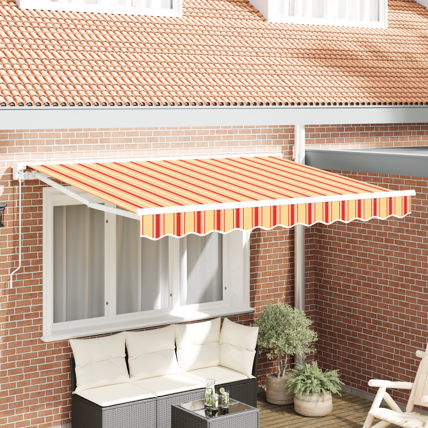 Awning Frame Multicolour 250 x 200 cm Polyester with PU coating