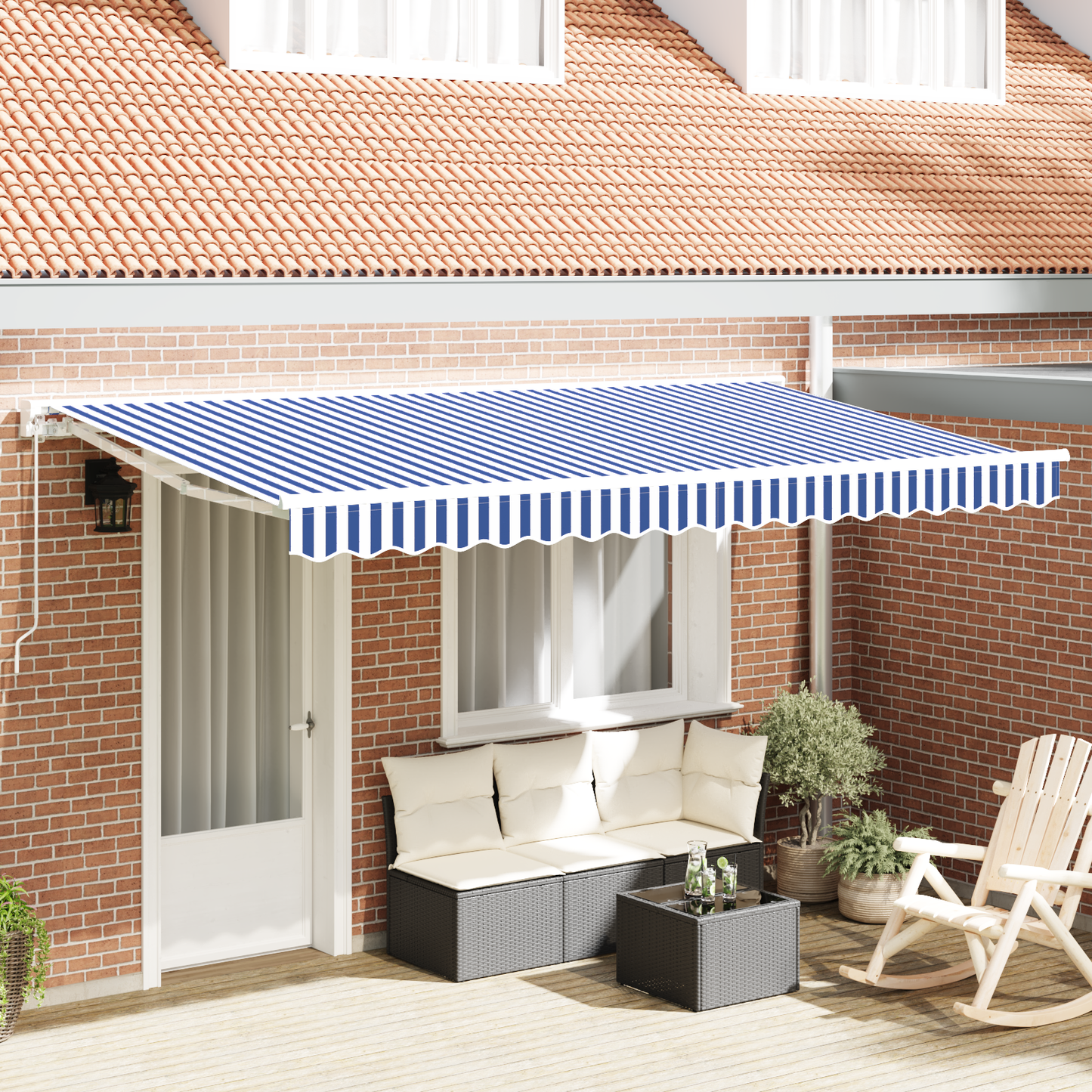 Awning Frame Blue and White 350 x 200 cm