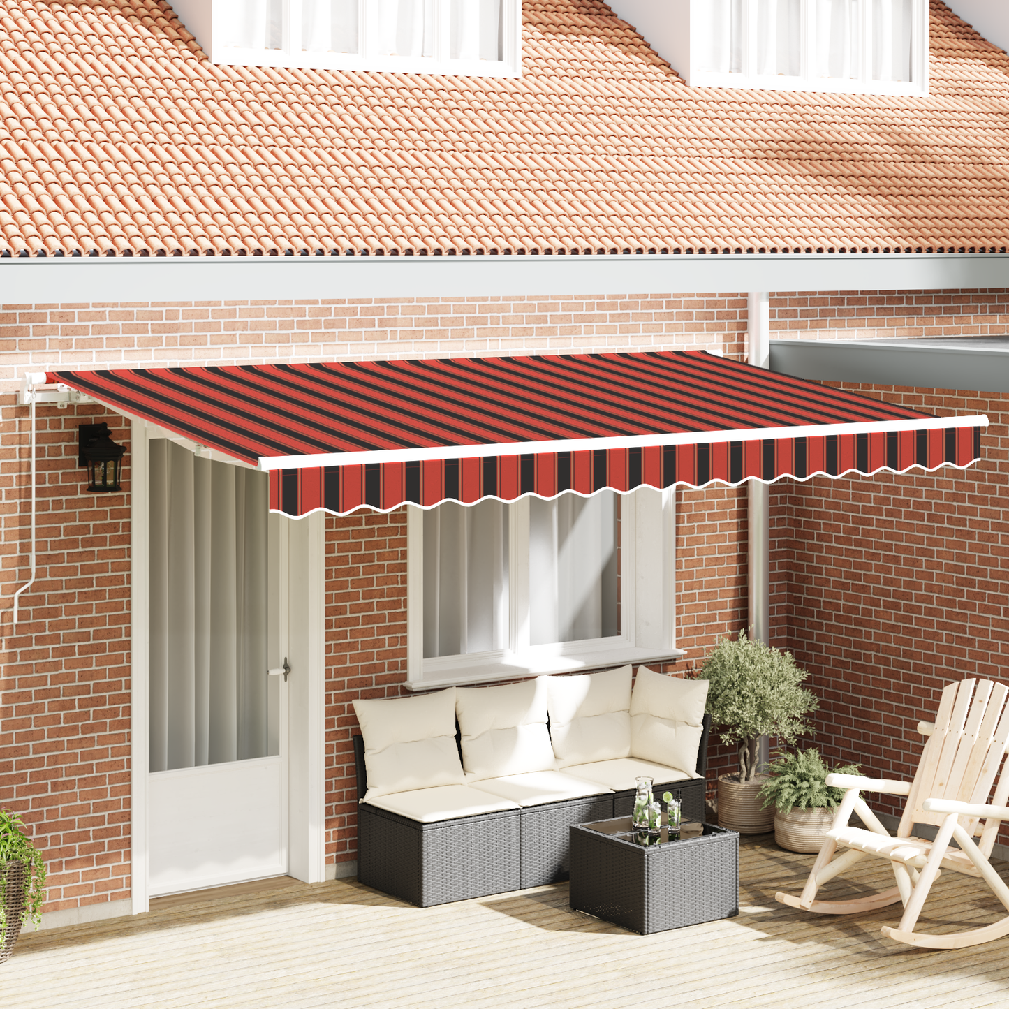 Retractable Awning Orange 350 x 200 cm Fabric