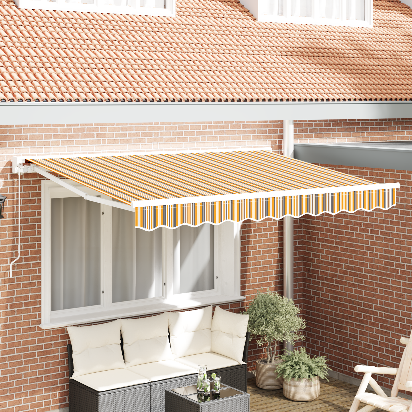 Awning Frame Yellow and Grey 350 x 200 cm