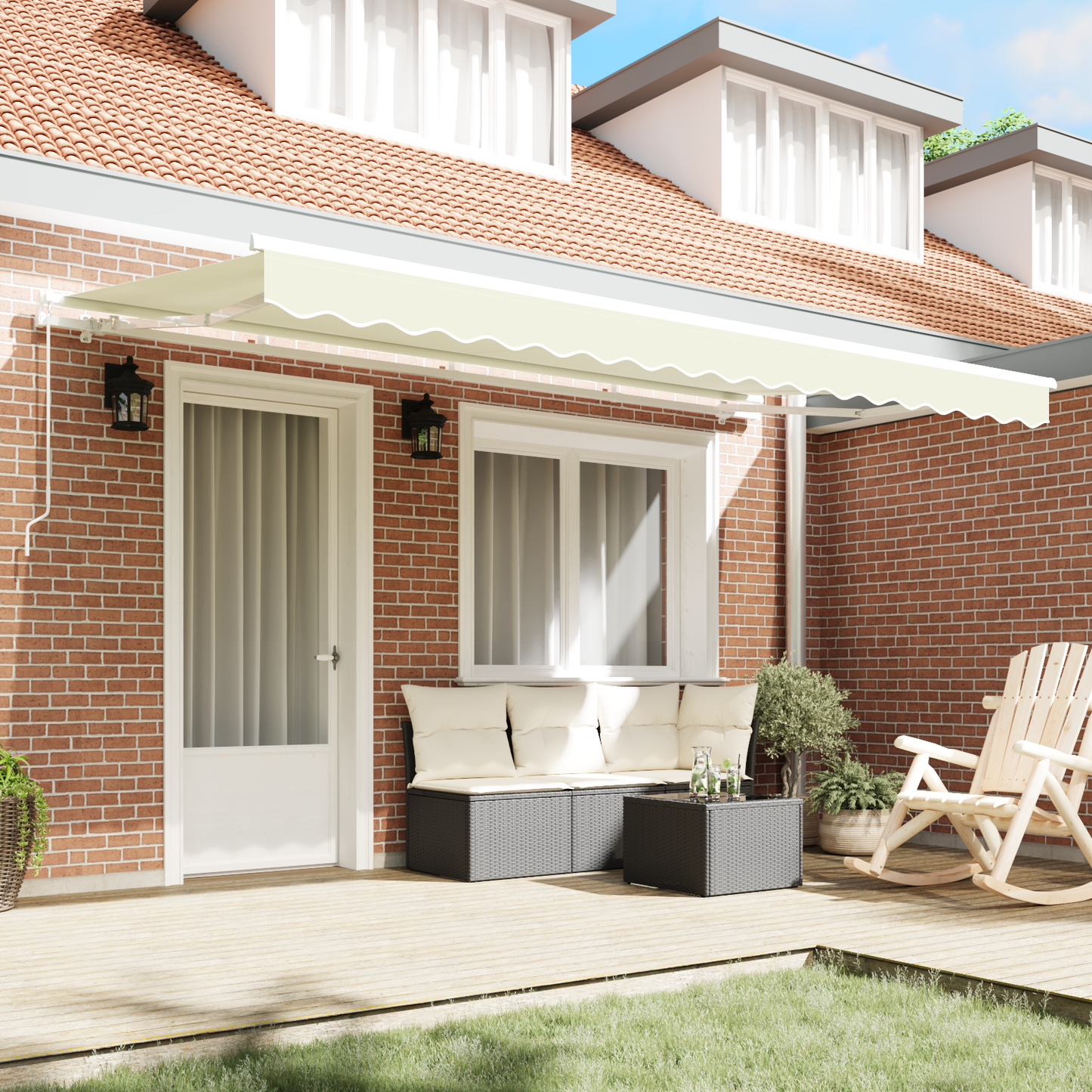 Retractable Awning Cream 400 x 200 cm Fabric