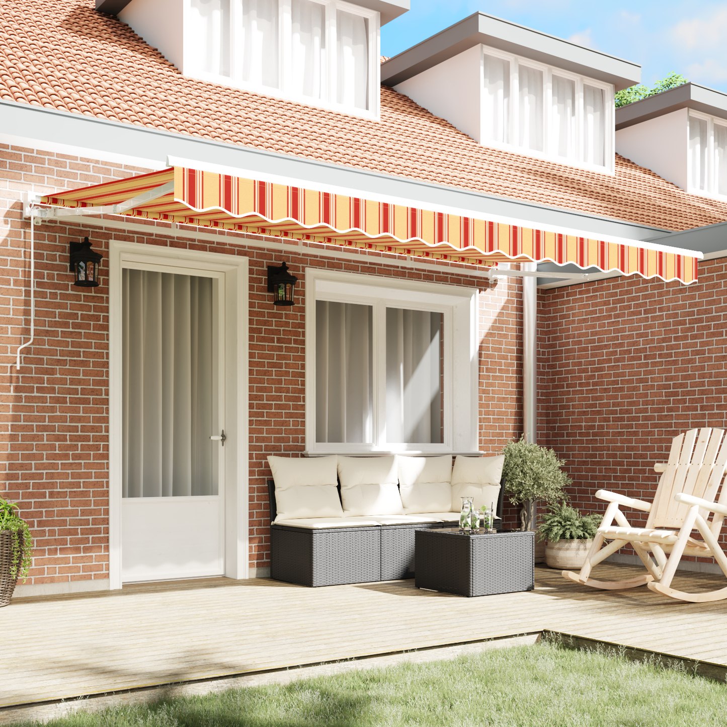 Awning Frame Multicolour 400 x 200 cm Polyester with PU coating