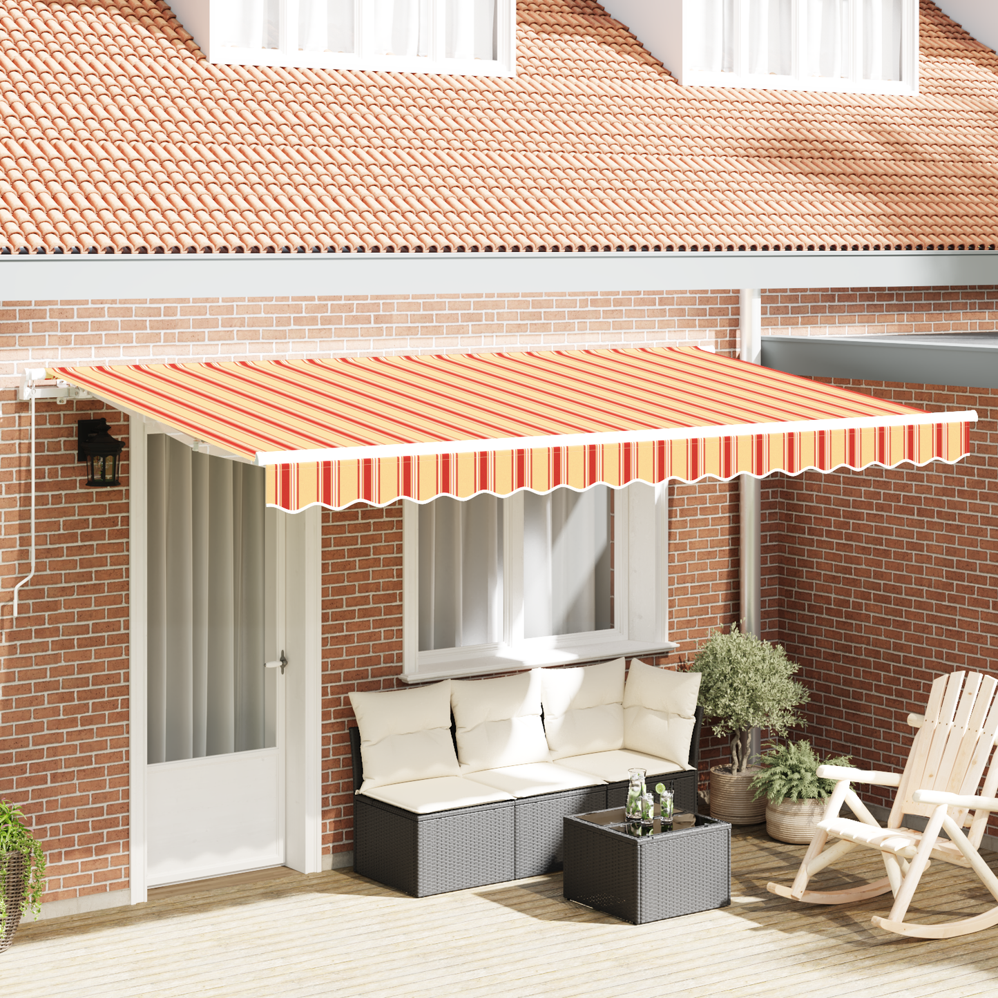 Retractable Awning Yellow 400 x 200 cm Fabric