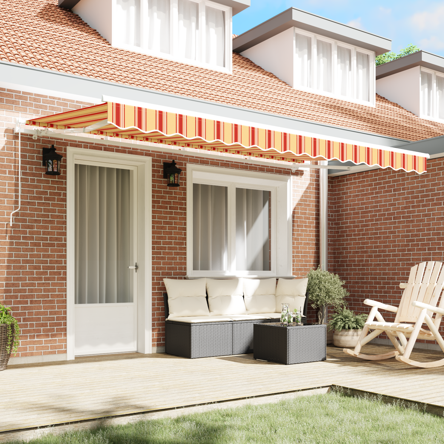 Retractable Awning Yellow 400 x 200 cm Fabric