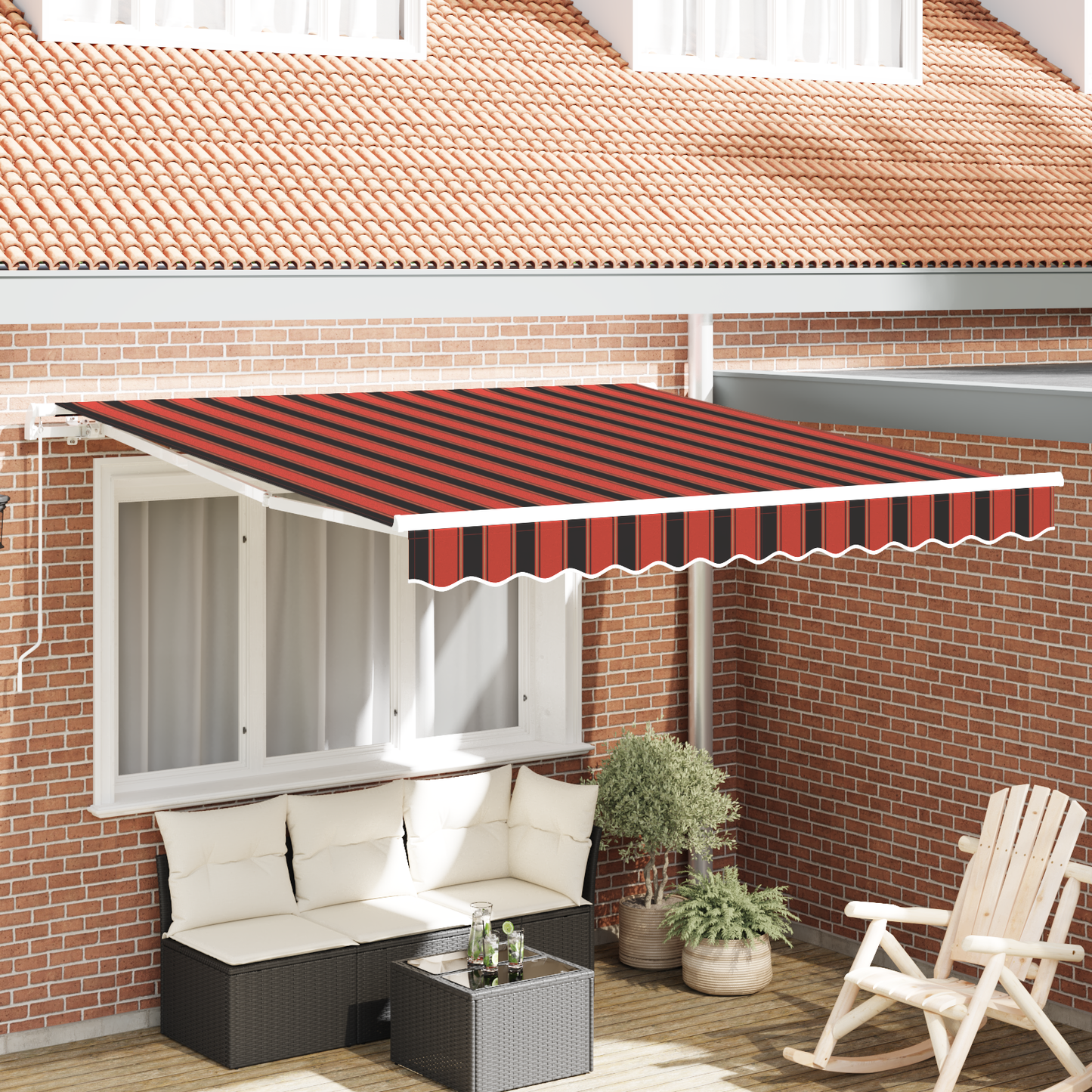 Retractable Awning Orange and Brown 300 x 250 cm