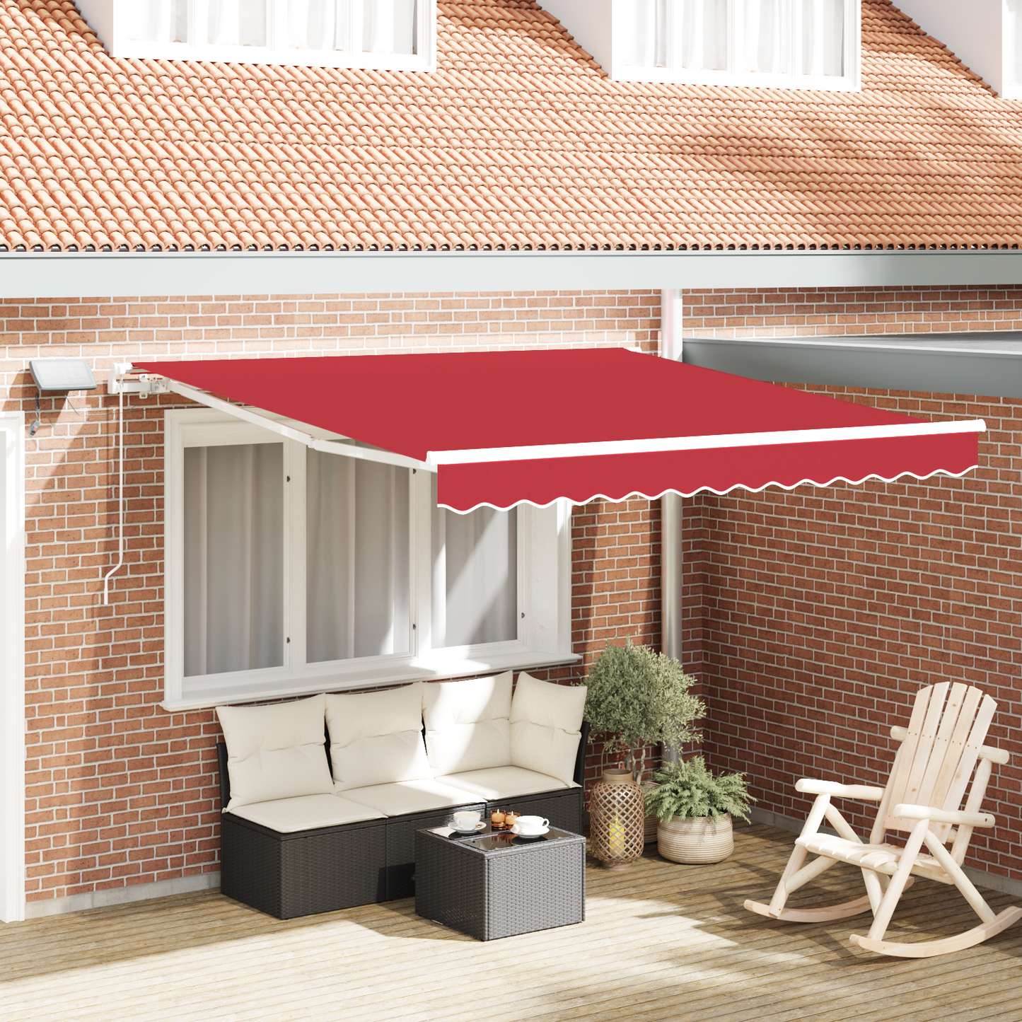 Retractable Awning Red 300 x 250 cm Fabric and Aluminium