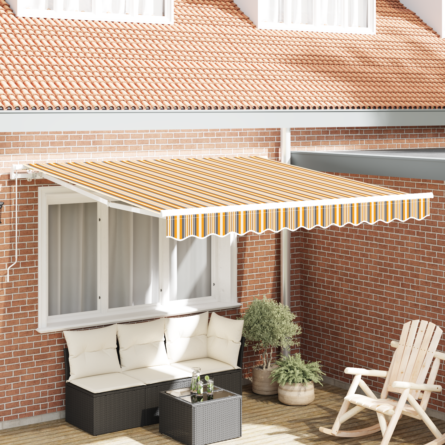 Retractable Awning Multicolour 350 x 250 cm