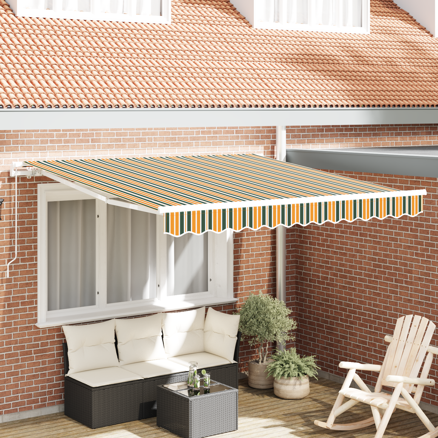 Retractable Awning Multicolour 350 x 250 cm