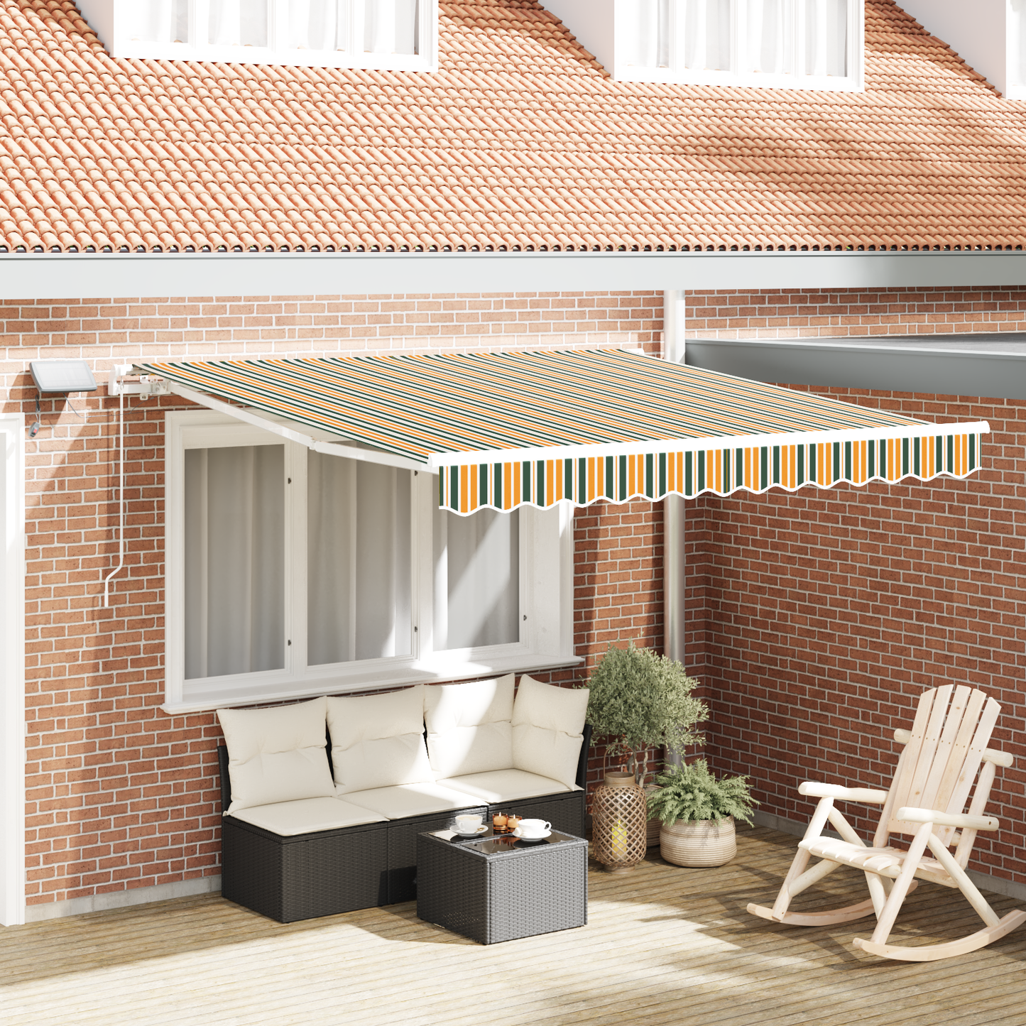 Retractable Awning Green and yellow 350 x 250 cm