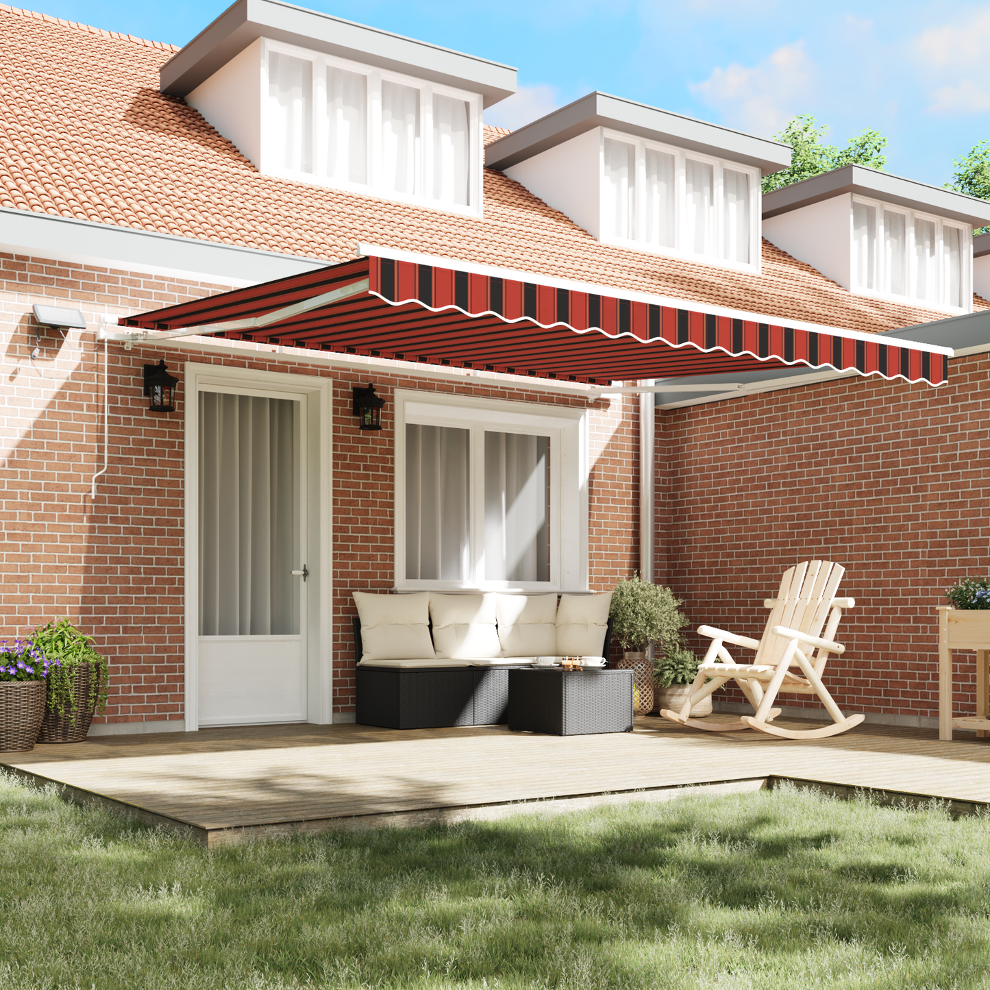 Retractable Awning Orange and brown 400 x 300 cm