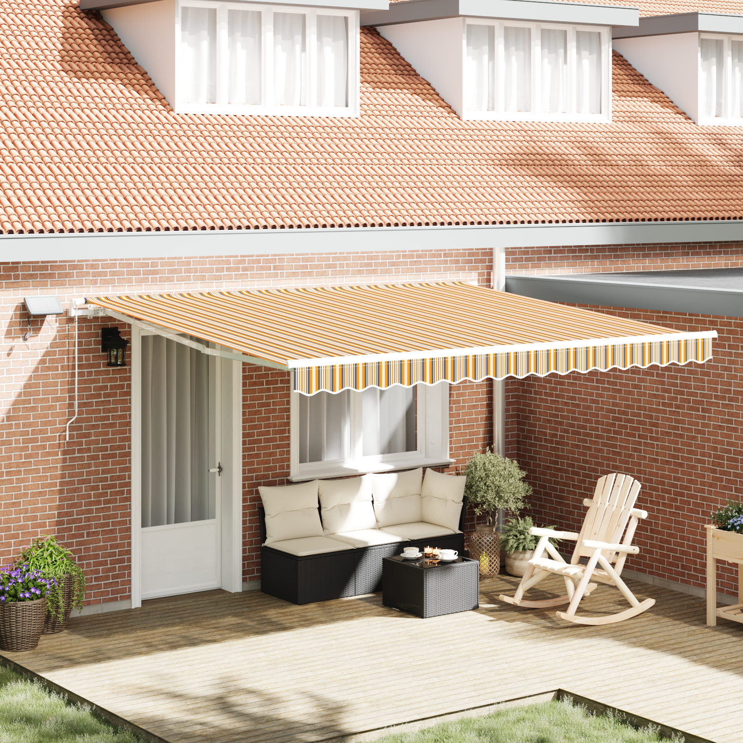 Retractable Awning Multicolour 400 x 300 cm