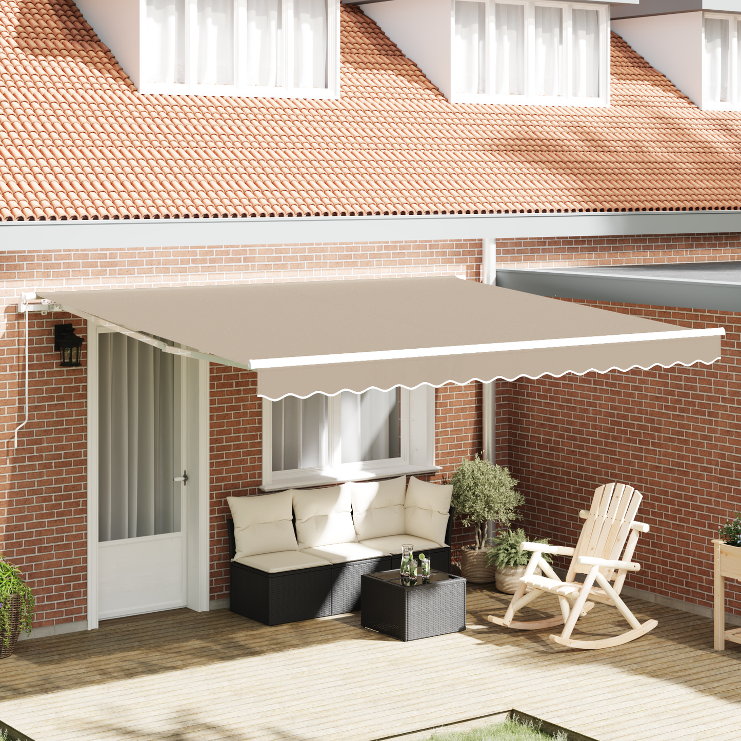 Retractable Awning Beige 400 x 350 x 165 cm