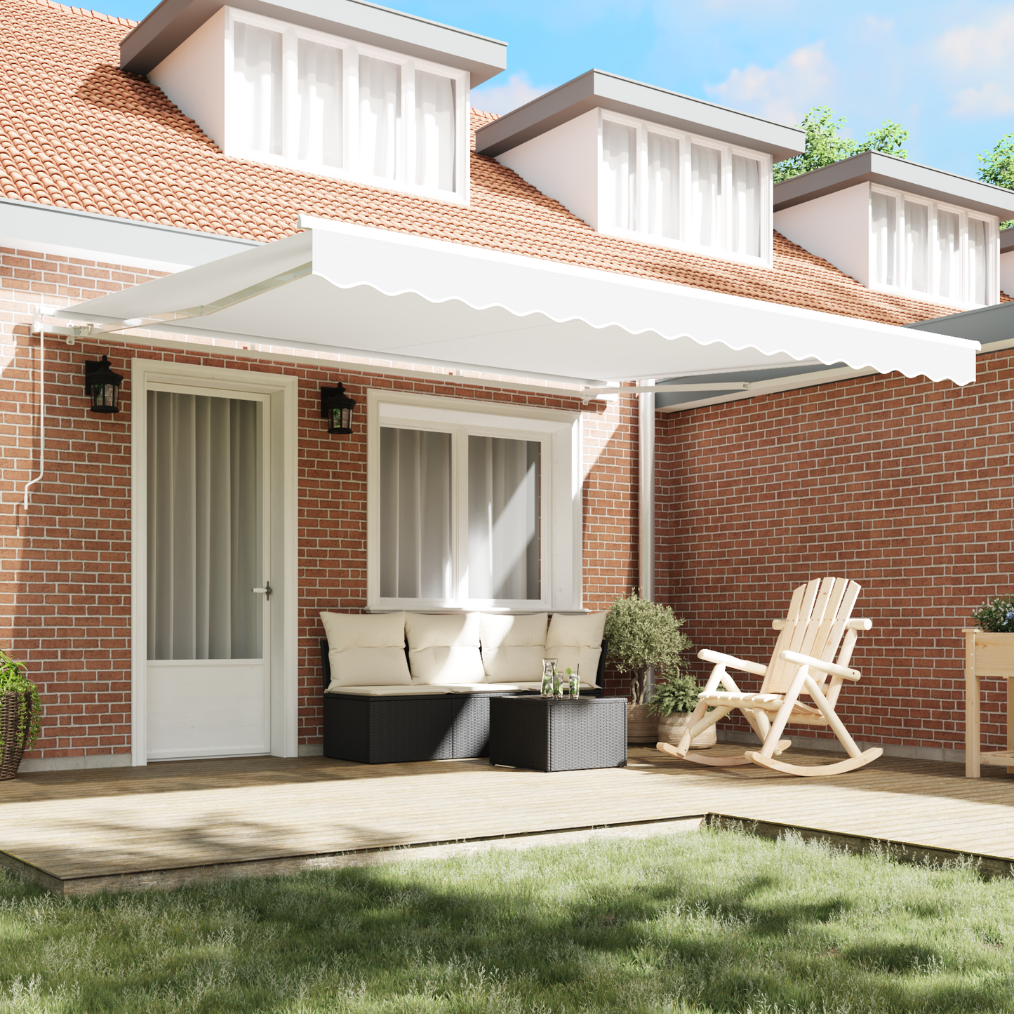 Retractable Awning White 400 x 350 x 165 cm