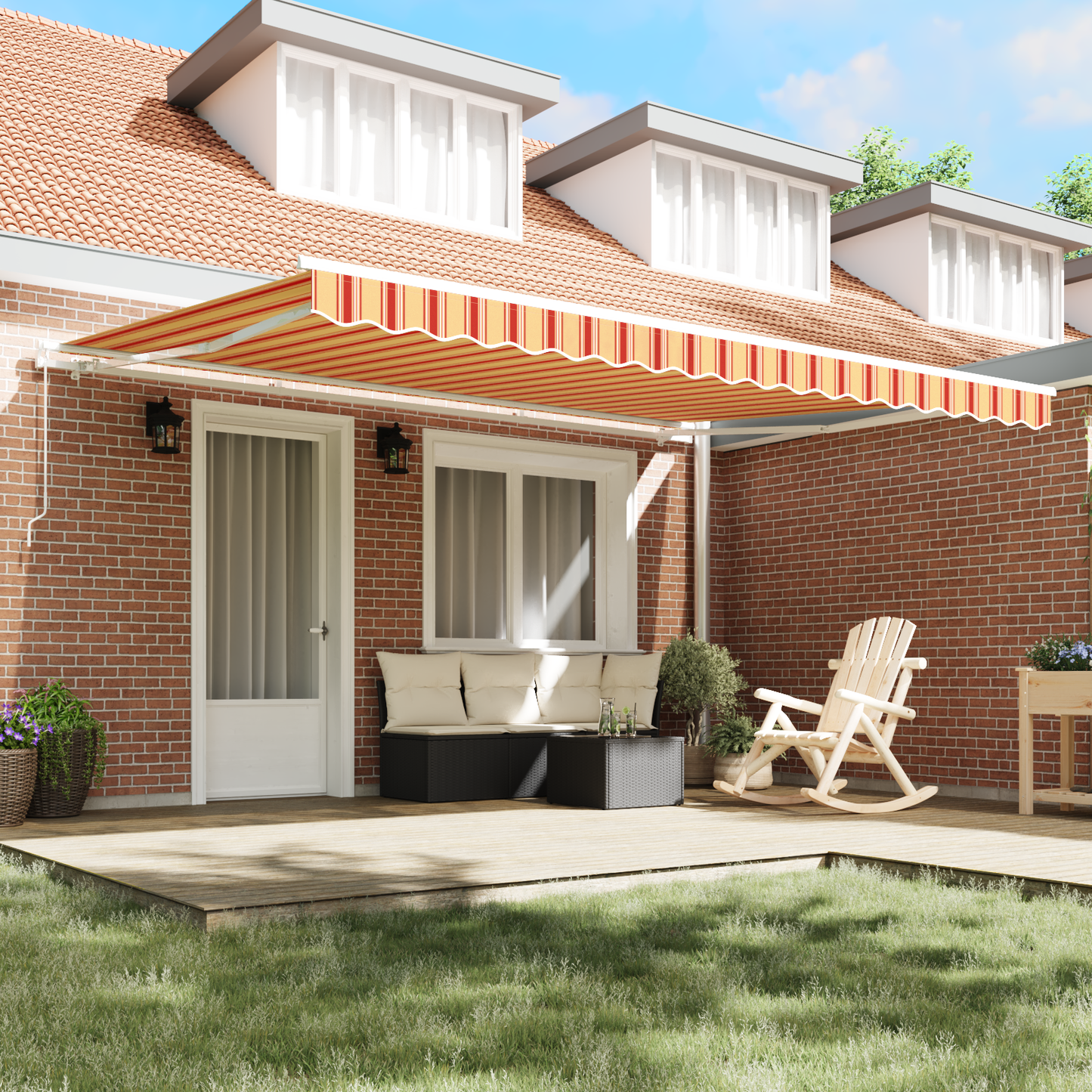 Retractable Awning 450 x 300 cm Polyester and Aluminium