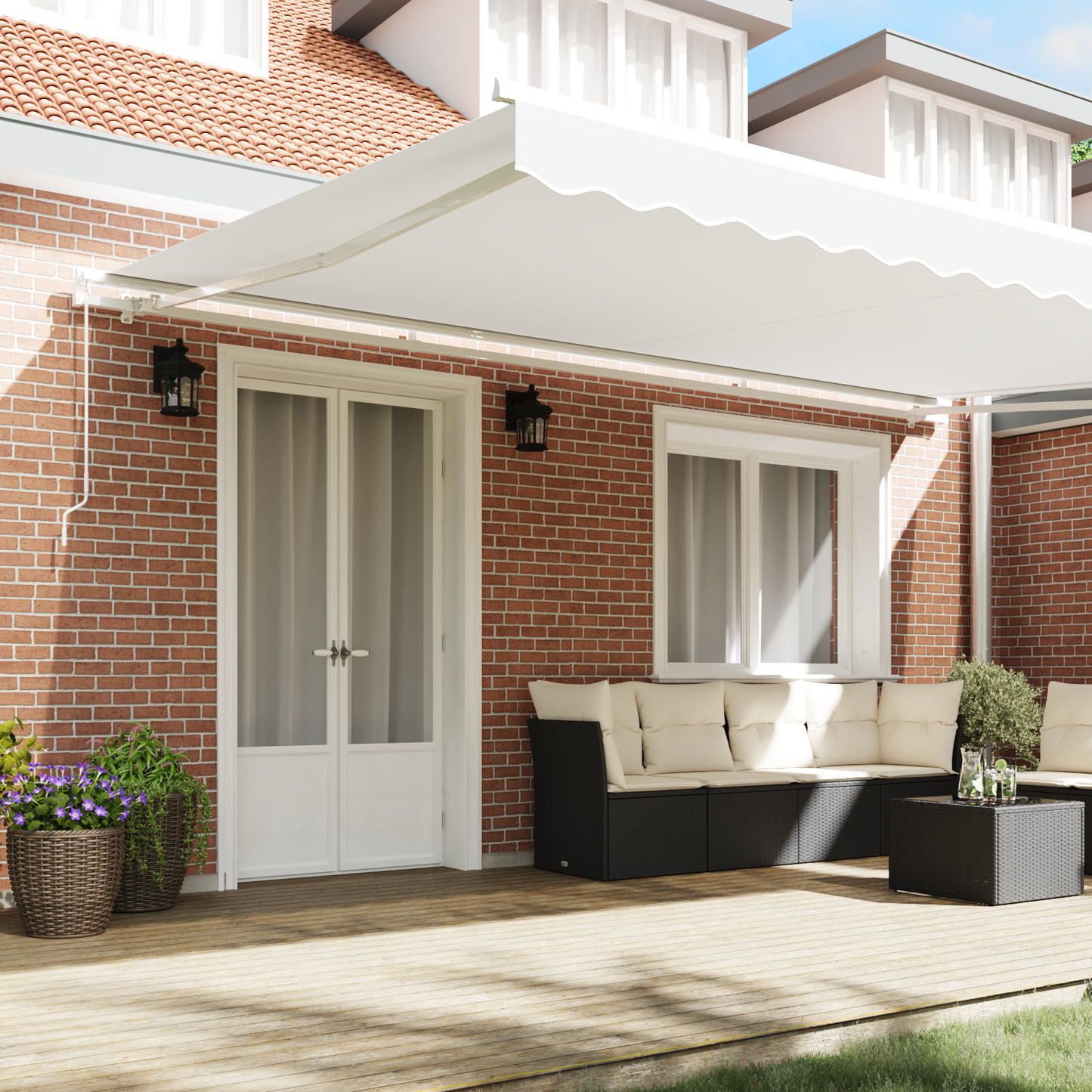 Retractable Awning White 500 x 300 x 165 cm