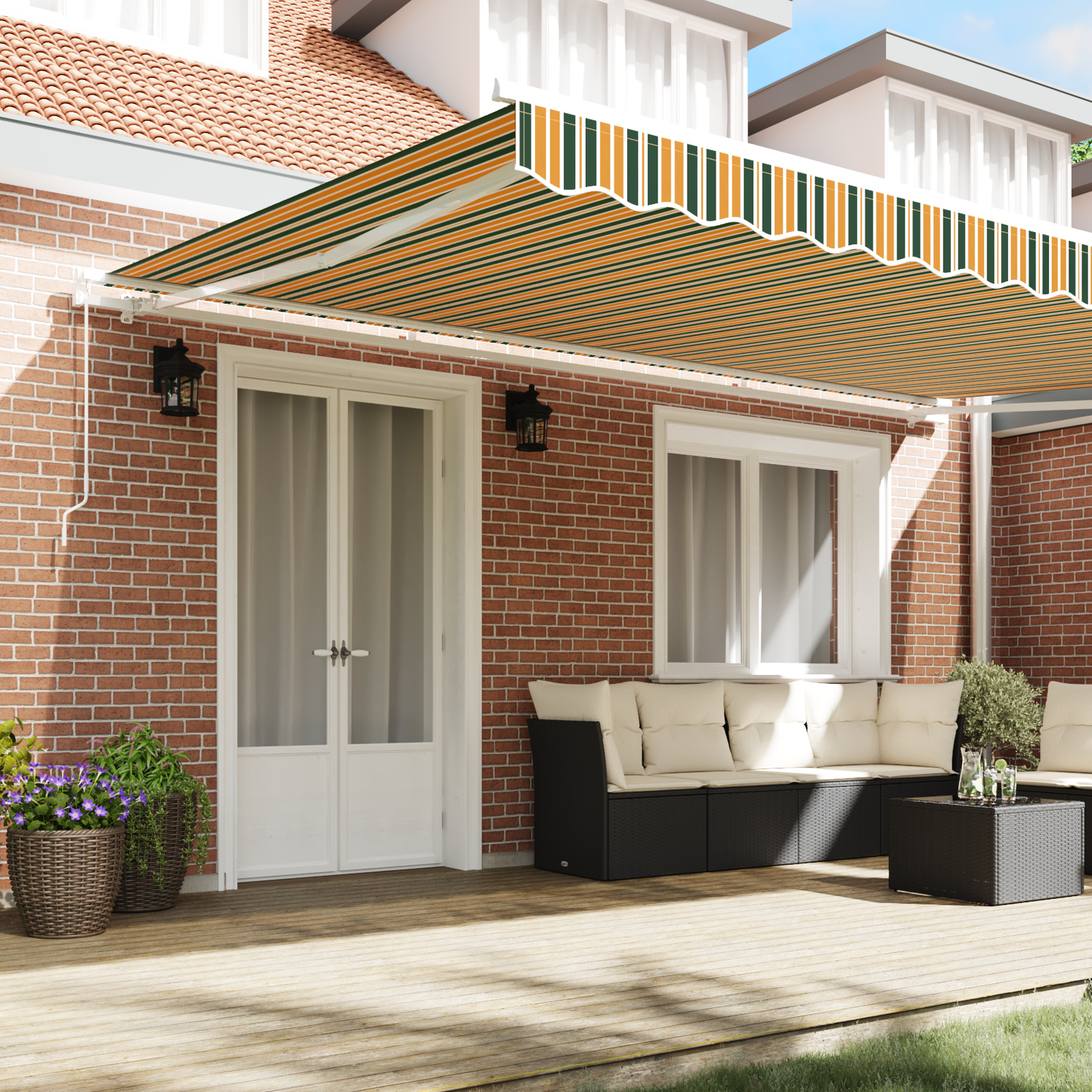Retractable Awning Multicolour 500 x 300 cm