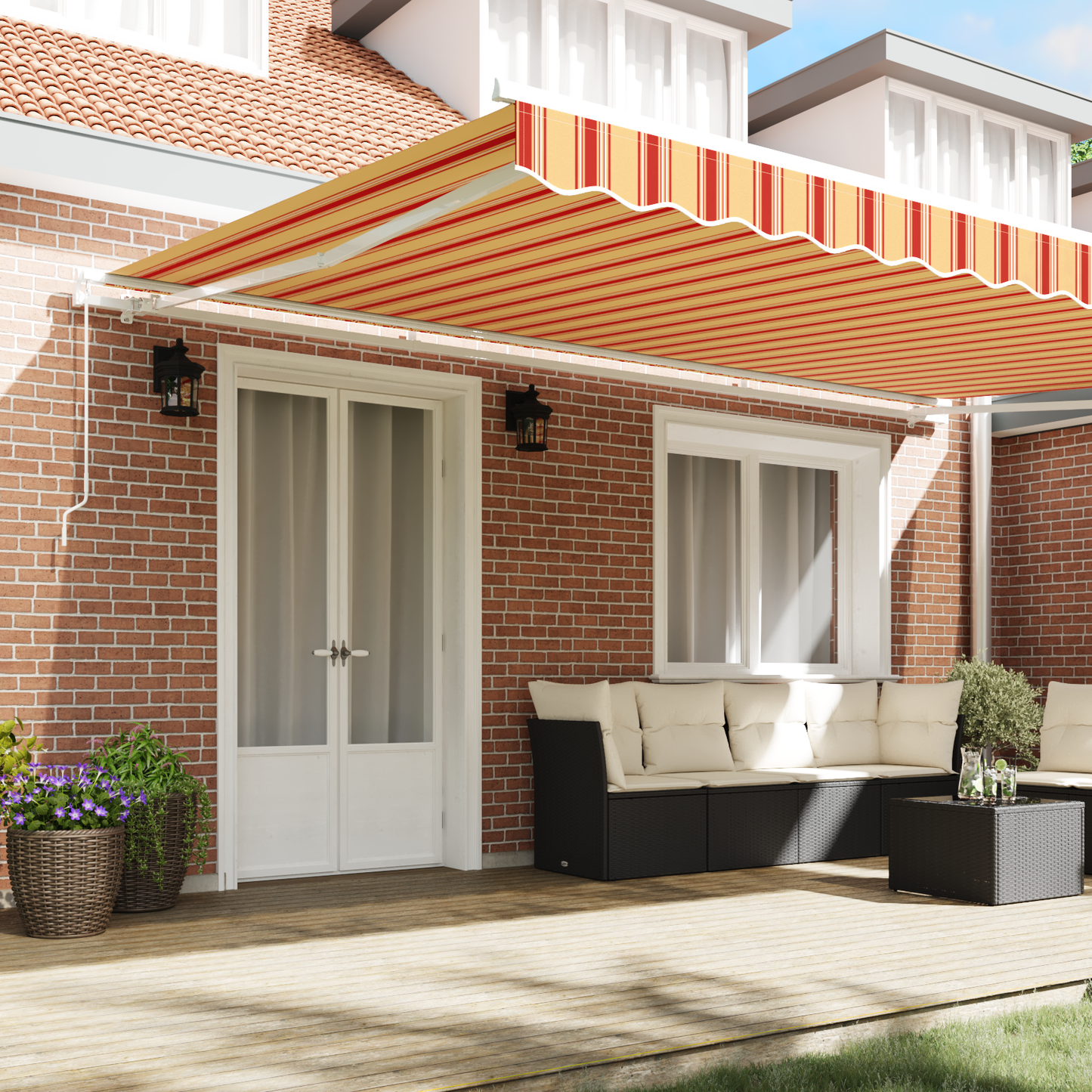 Retractable Awning Yellow and Orange 500 x 350 cm