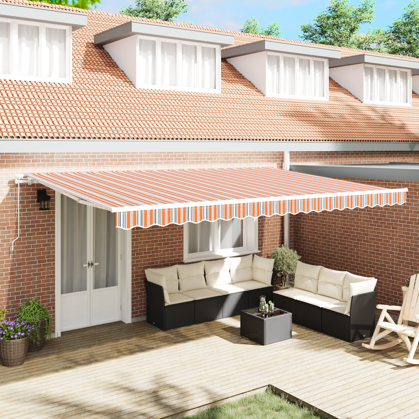 Retractable Awning Multicolour 500 x 350 cm