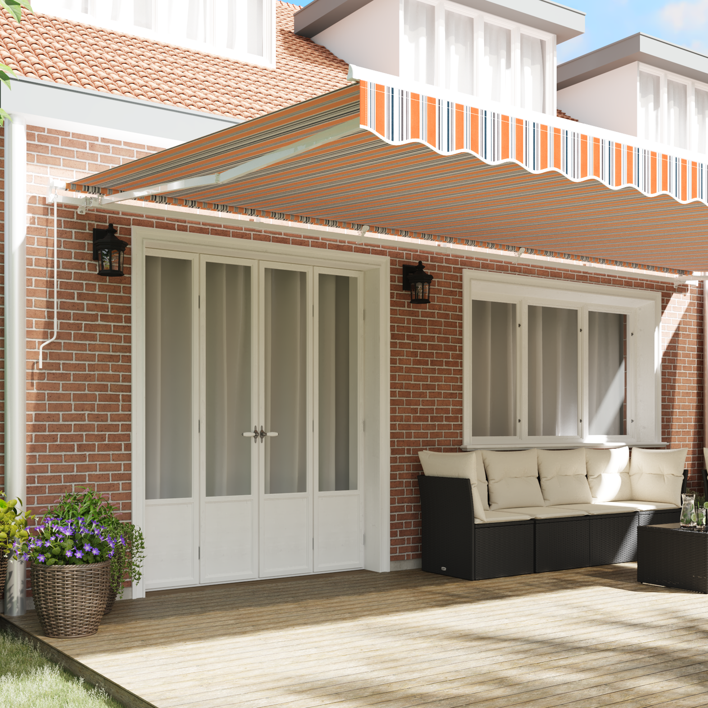 Retractable Awning Multicolour 600 x 300 cm