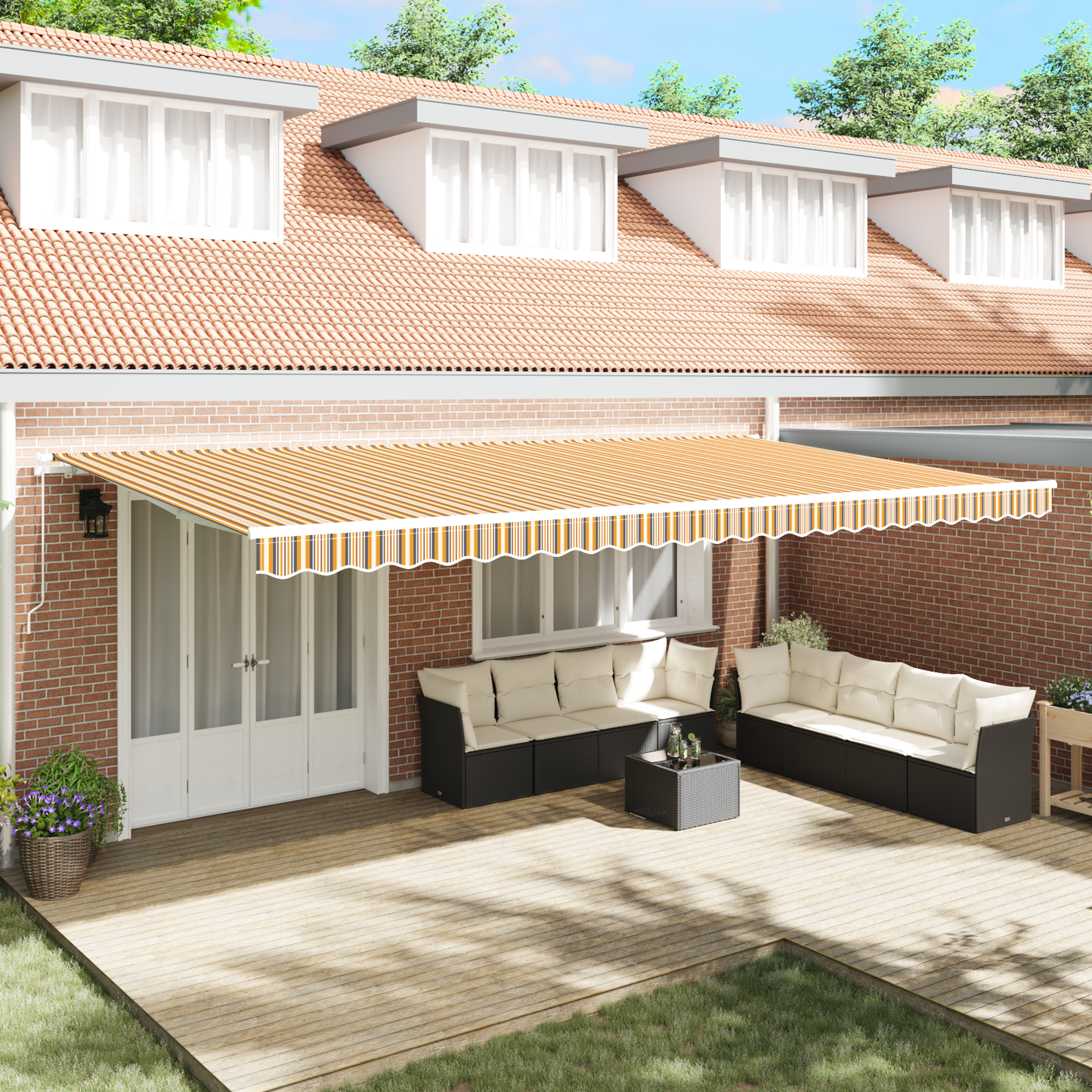 Retractable Awning Multicolour 600 x 300 cm