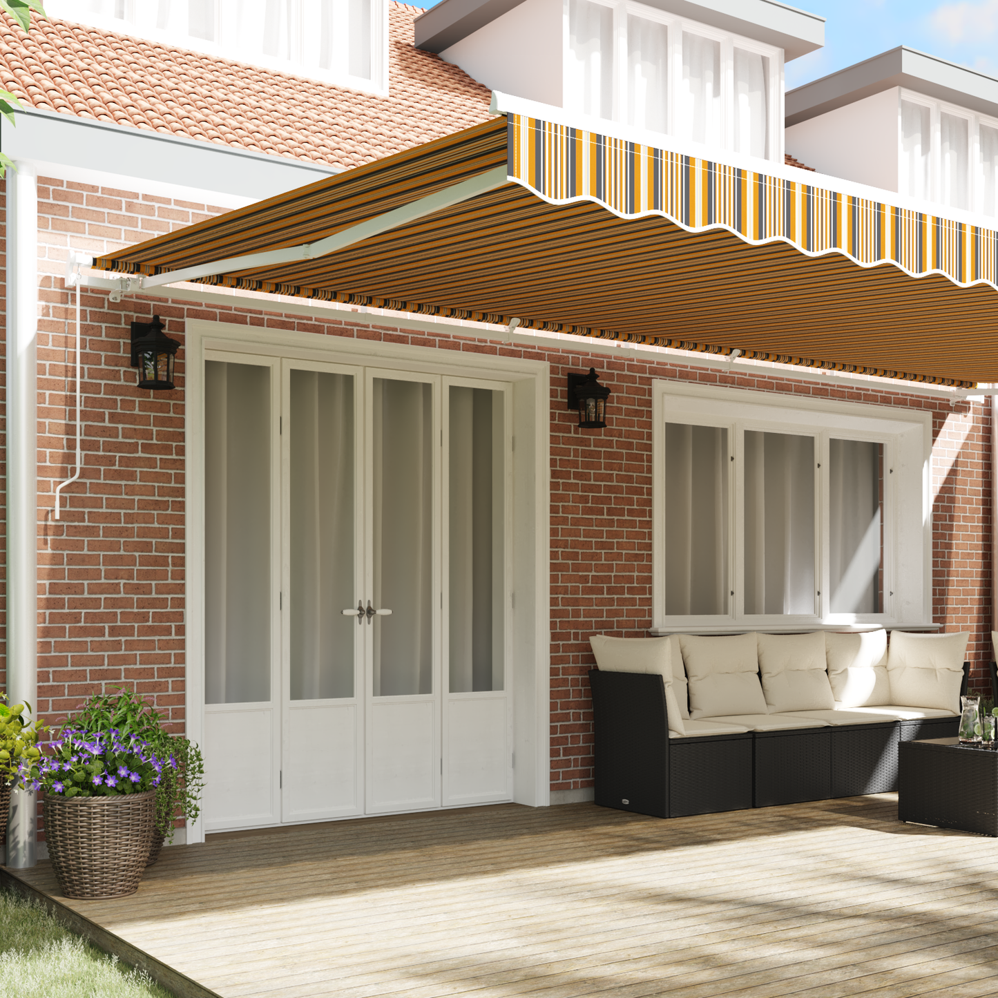 Retractable Awning Multicolour 600 x 300 cm