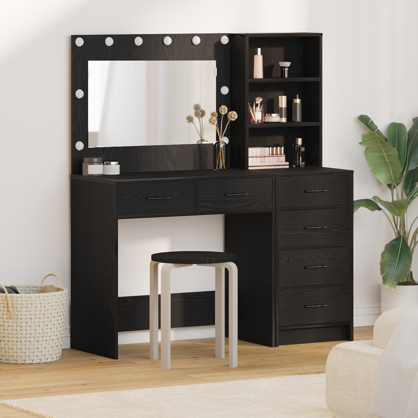 Dressing Table Black 78.5 x 41 x 135 cm Engineered wood