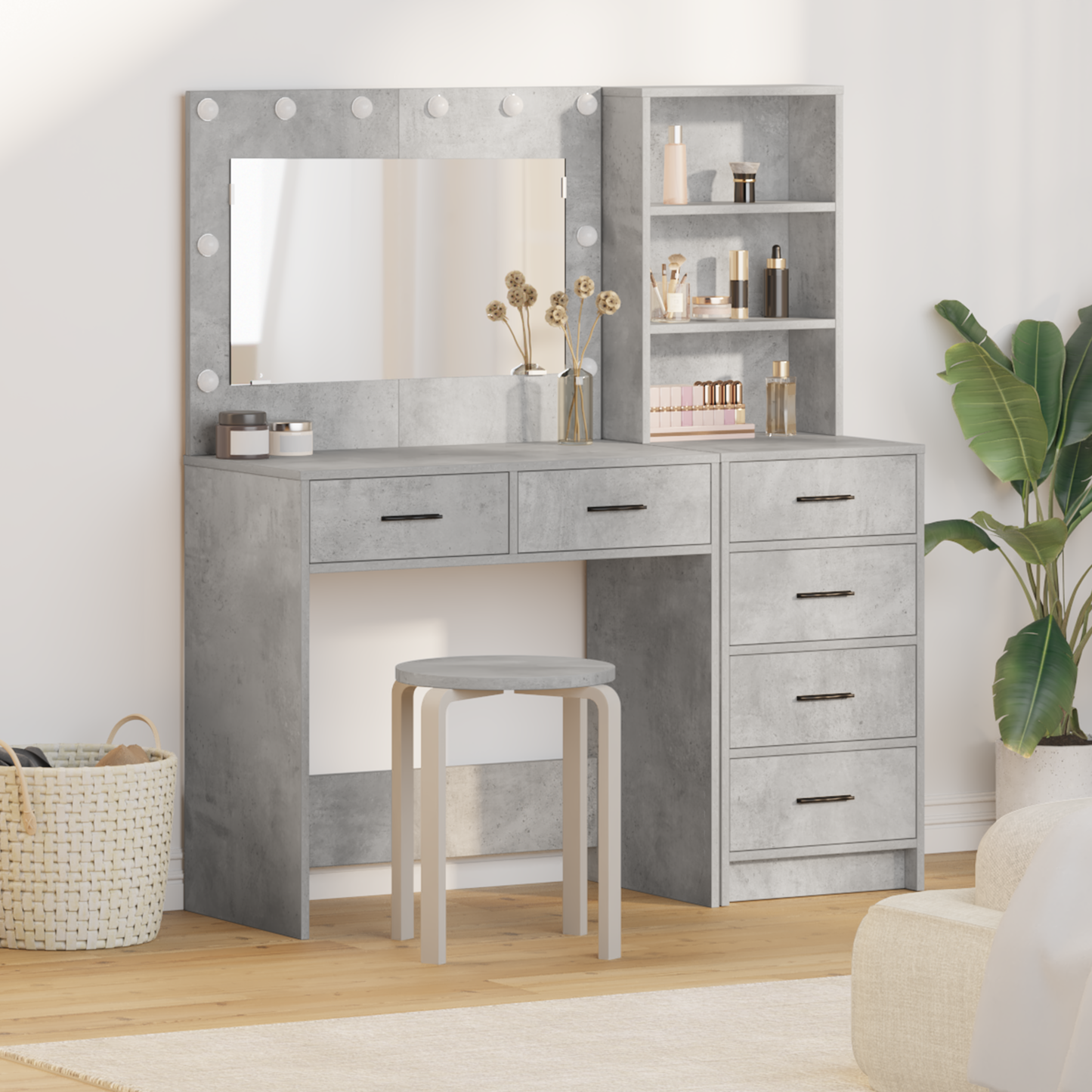 Dressing Table Grey 78.5 x 41 x 135 cm Engineered wood