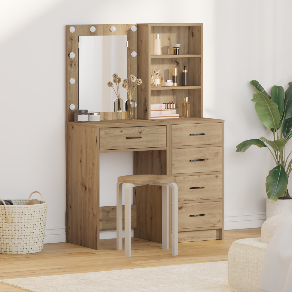 Dressing Table 2 pcs Brown 50 x 41 x 135 cm Engineered wood