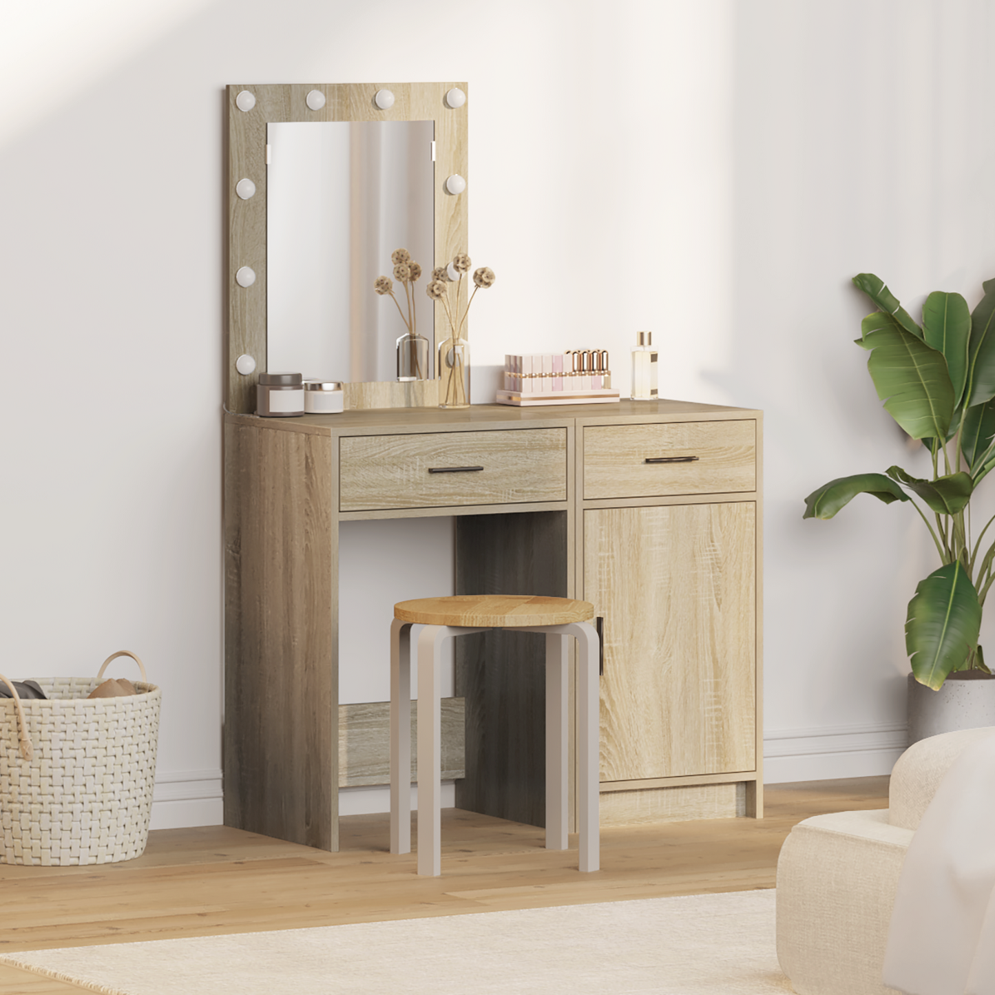 Dressing Table 2 pcs Brown 50 x 41 x 135 cm Engineered wood