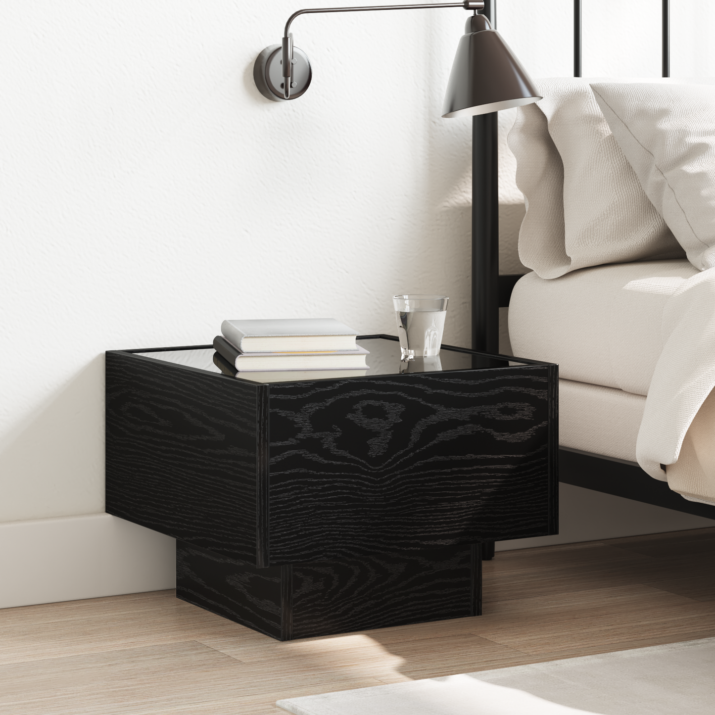 Coffee Table Black Oak 40 x 40 x 30 cm Engineered wood