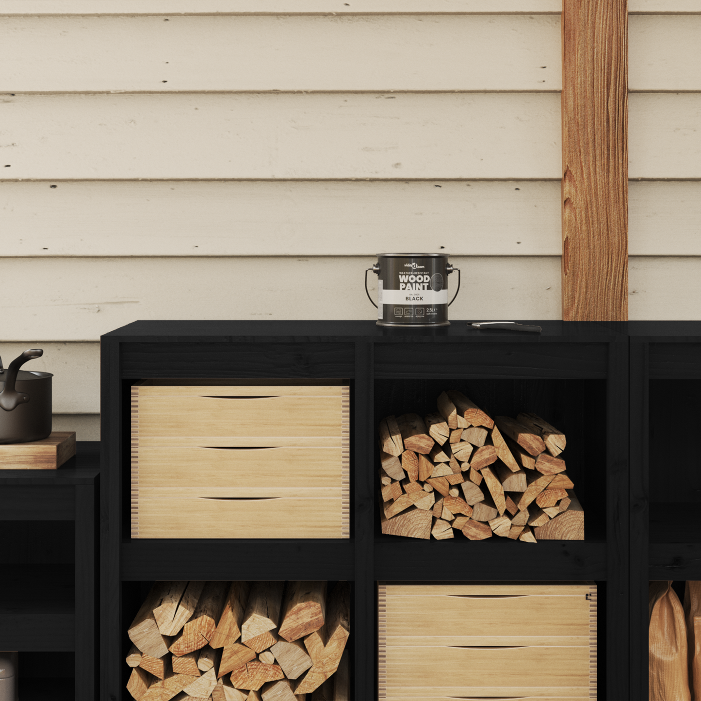 Wood Paint Black 2.5 L Wall Print