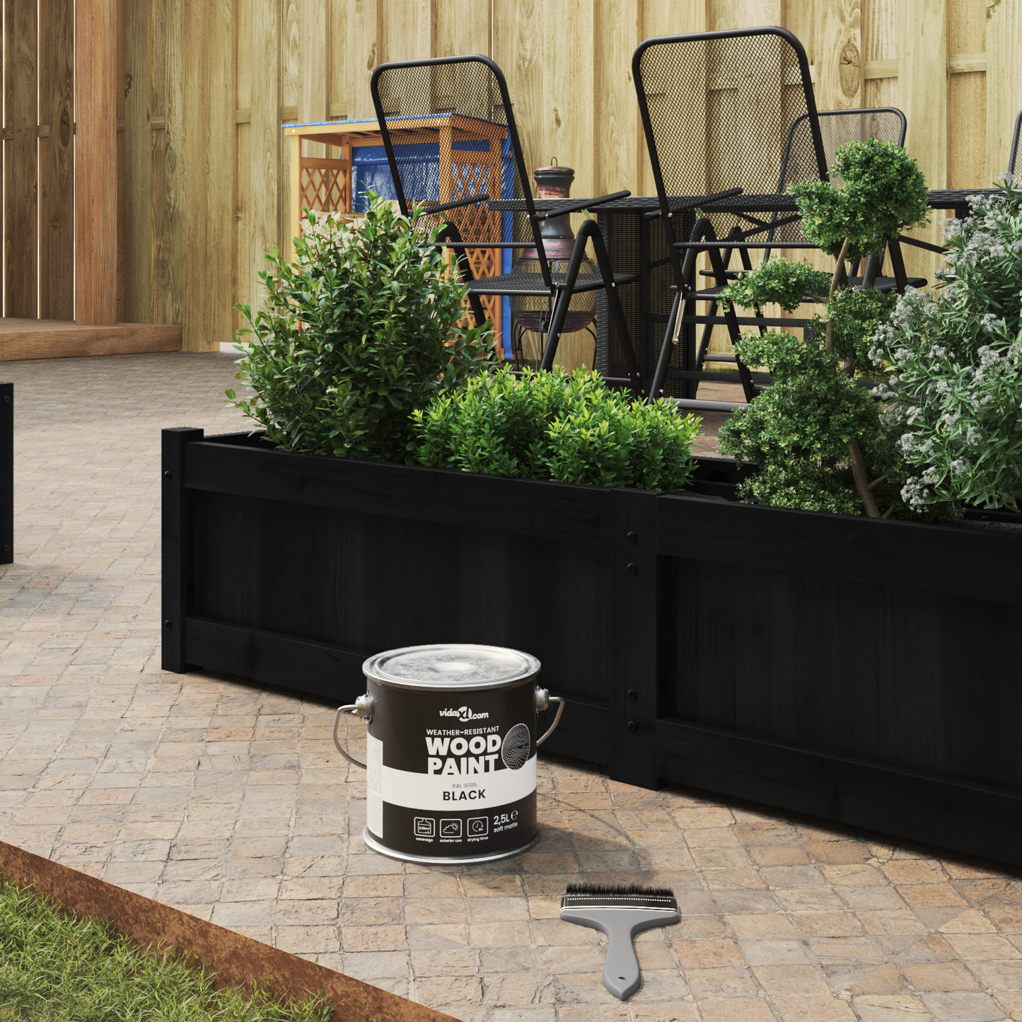 Wood Paint Black 2.5 L Wall Print