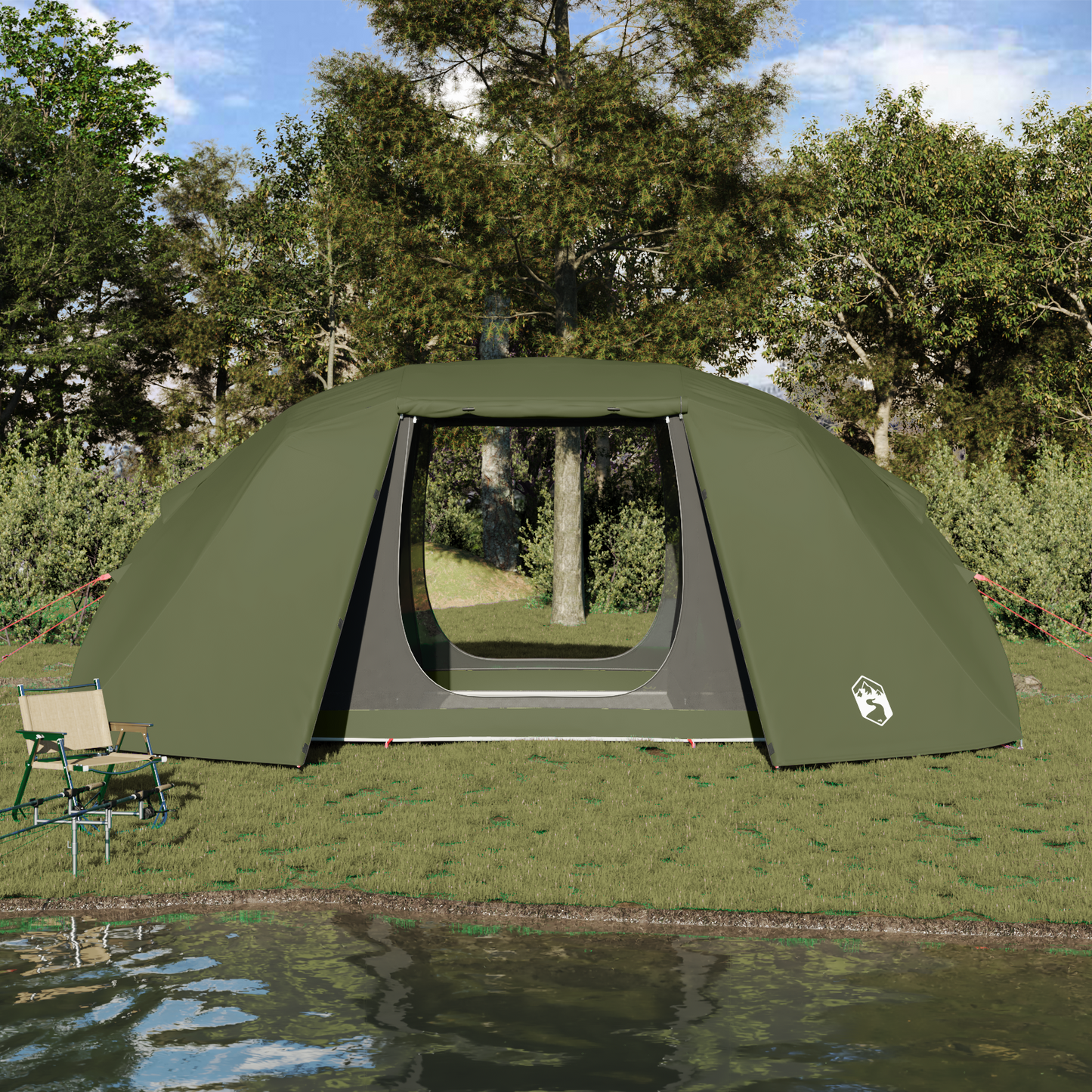 Fishing Tent with Roof Olive Green 514 x 465 x 187 cm
