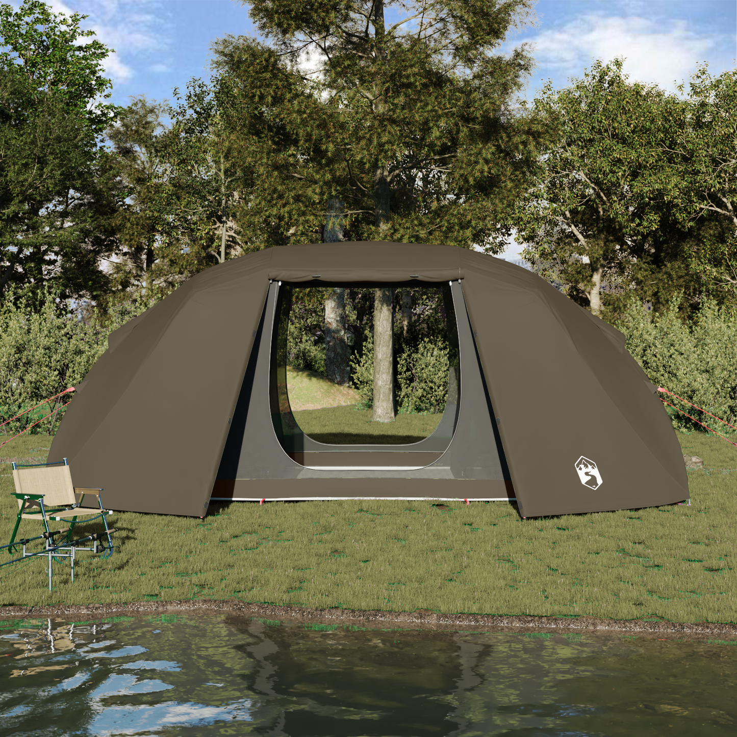 Fishing Tent Brown 514 x 465 x 187 cm Polyester and Fiberglass