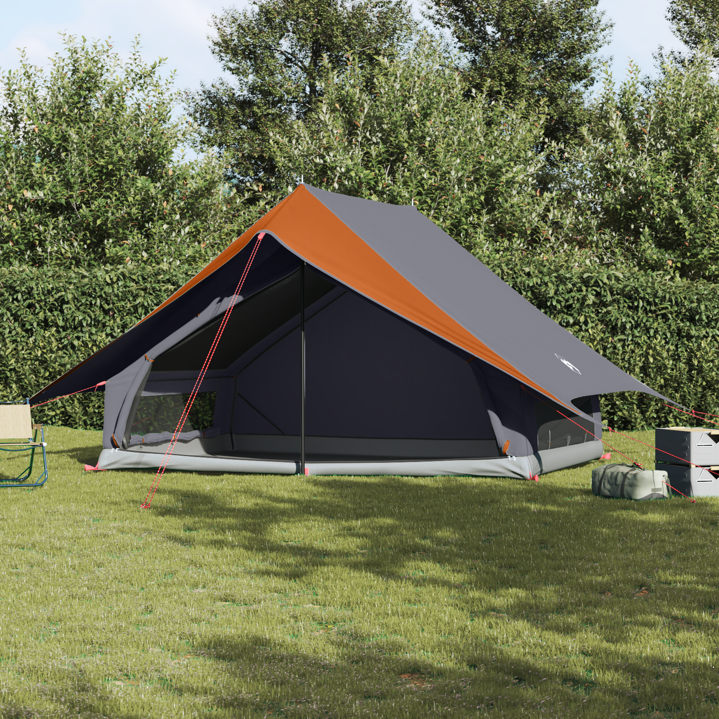 Family Tent with Roof Grey and Orange 315 x 286 x 200 cm