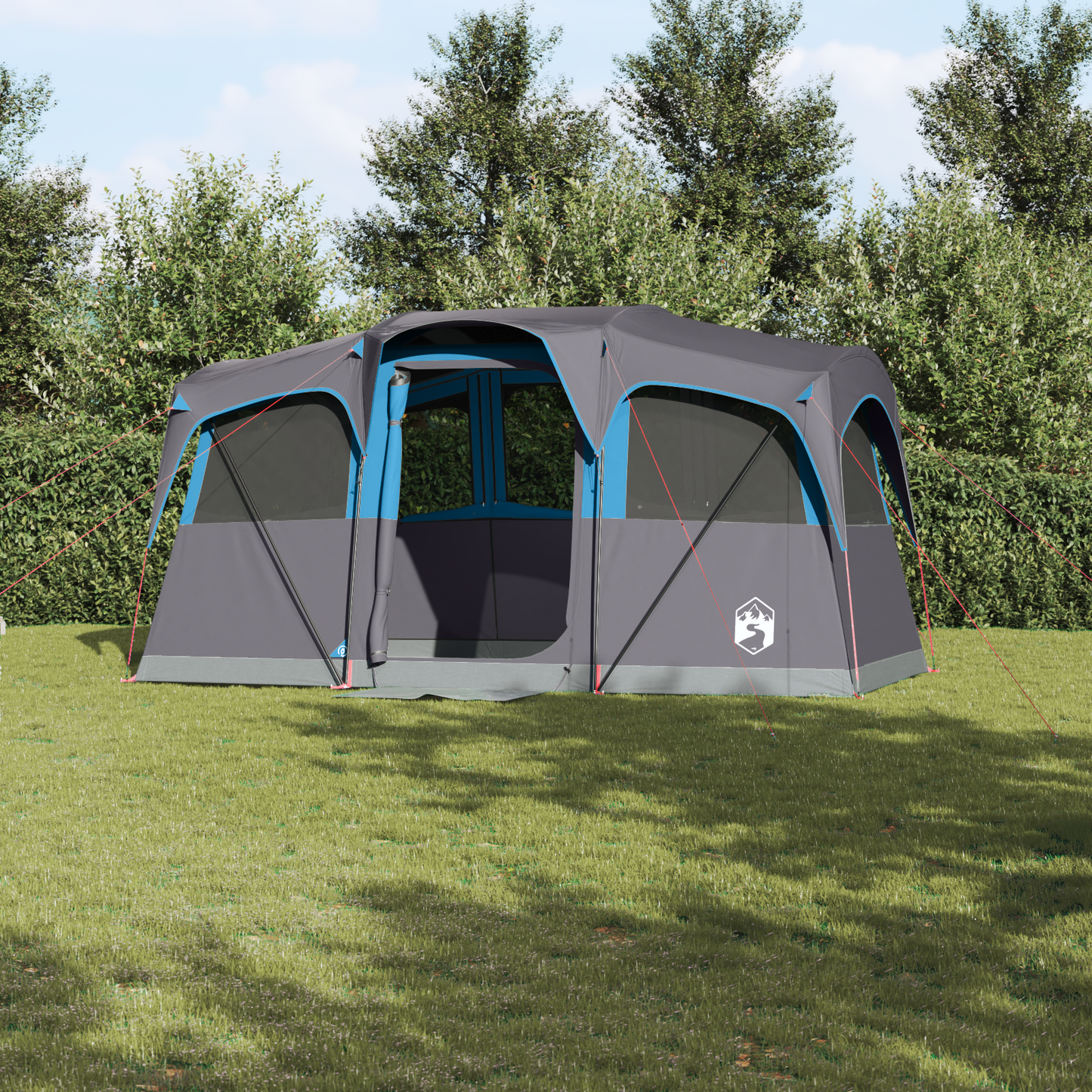 Family Tent with Roof Blue and Grey 435 x 255 x 216 cm