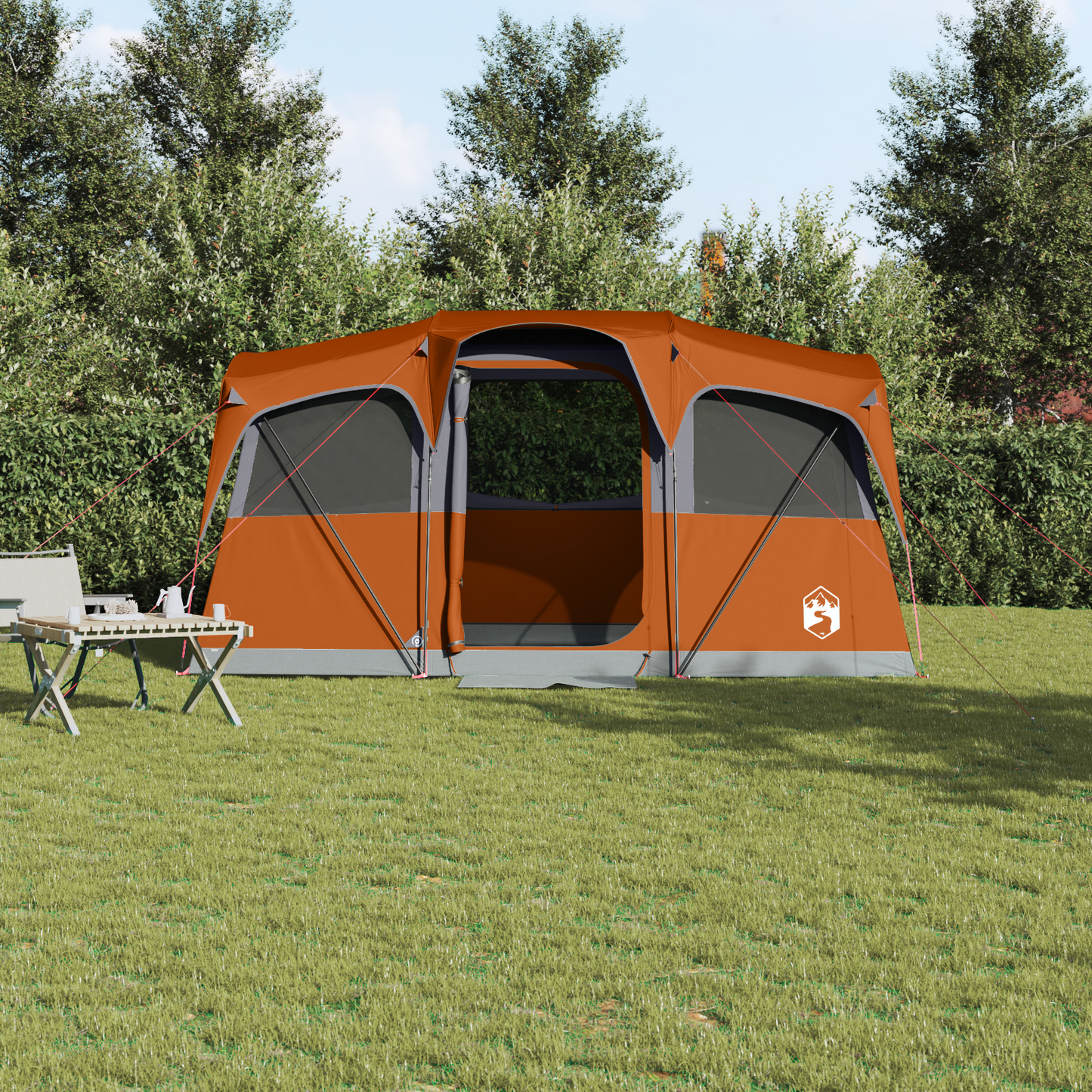 Family Tent with Roof Orange and Orange 435 x 255 x 216 cm