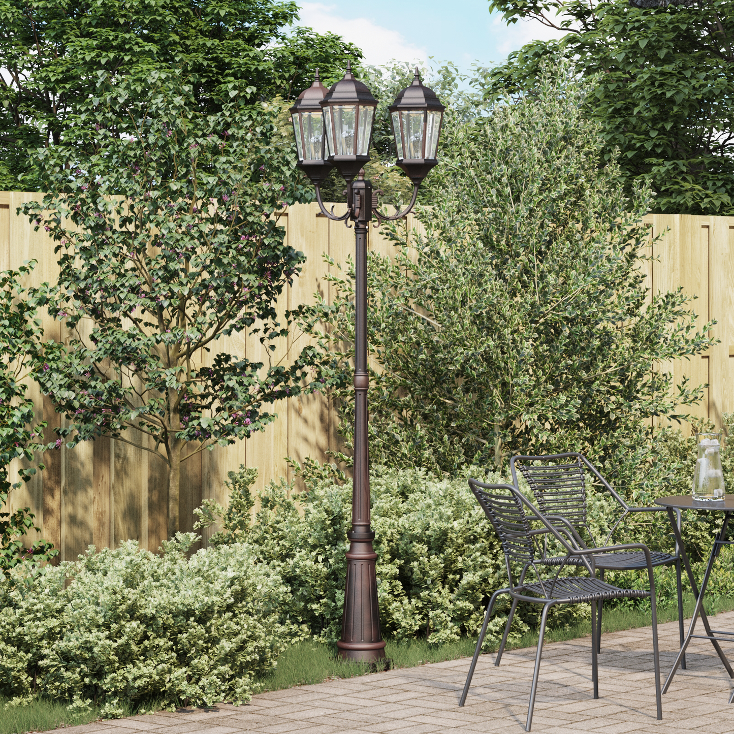 Garden Light Bronze 61 x 53 x 235 cm Aluminium and Glass
