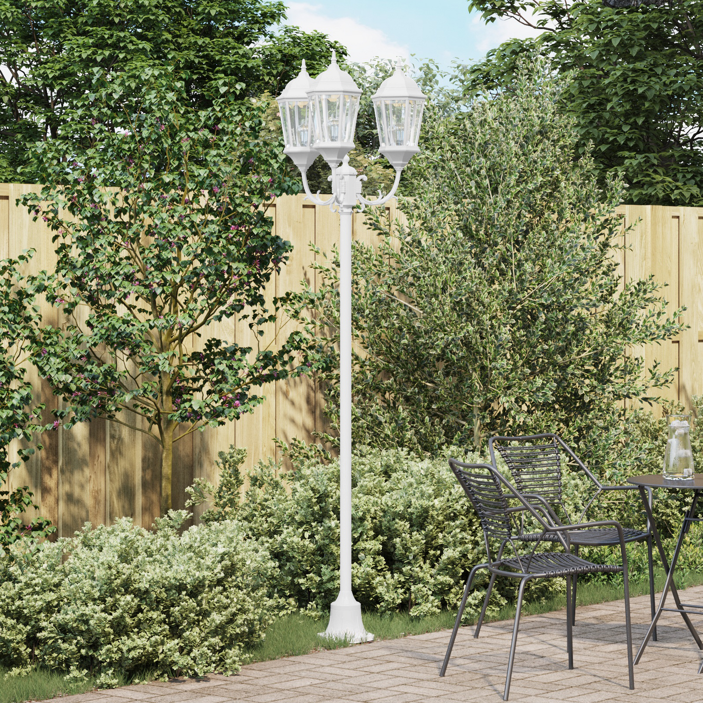 Garden Light White 57 x 49 x 241 cm Aluminium and Glass