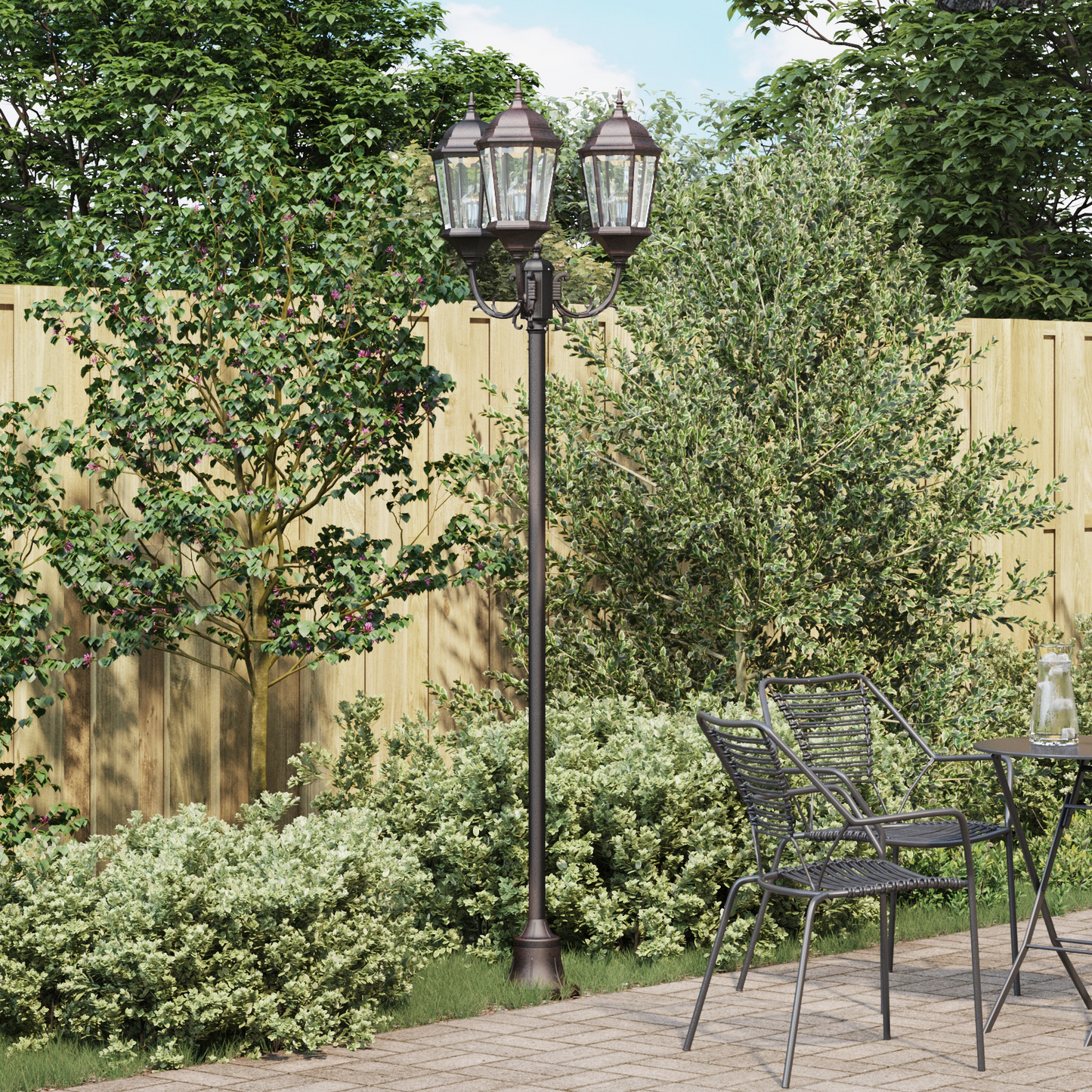 Garden Light Bronze 57 x 49 x 241 cm Aluminium and Glass