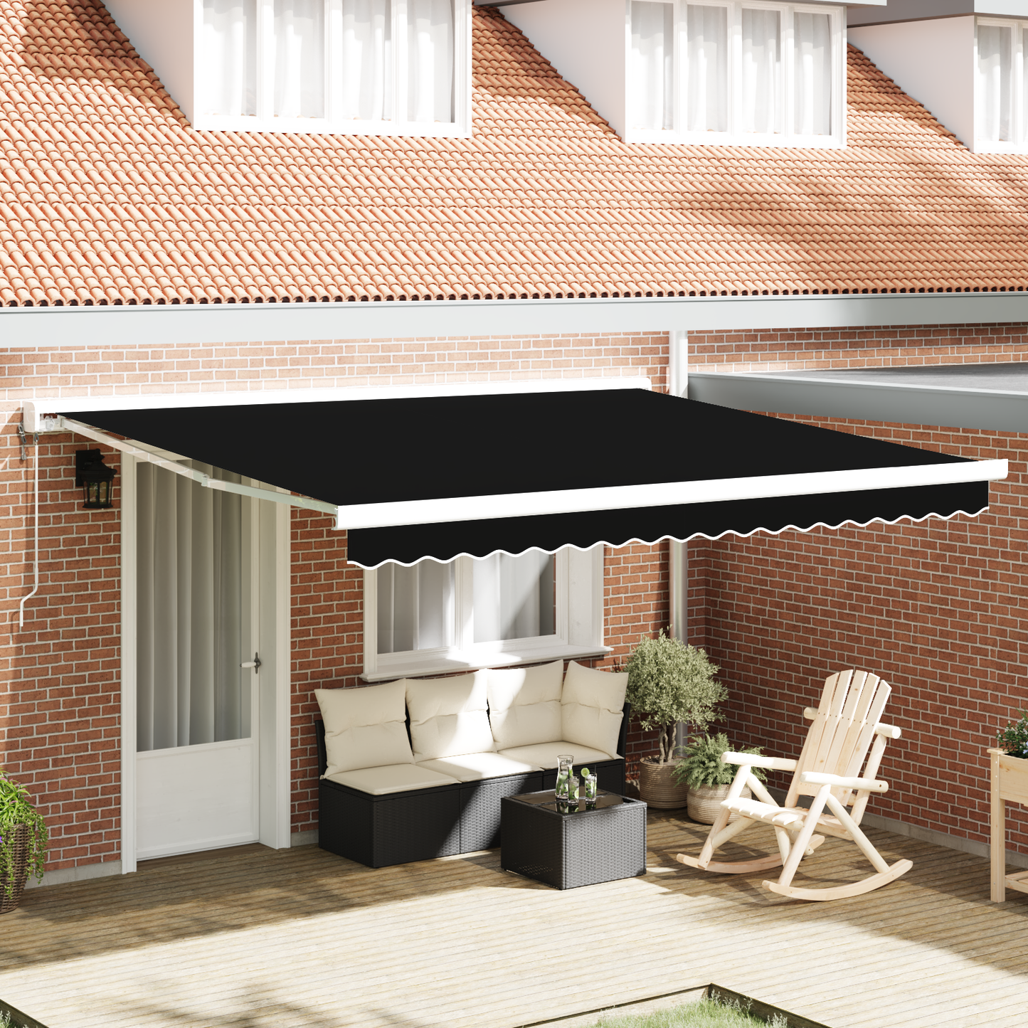 Awning Replacement Fabric Black 4 x 3 m Polyester