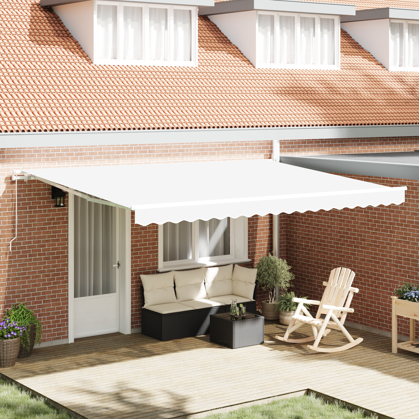 Awning Replacement Fabric White 4.5 x 3.5 m Polyester