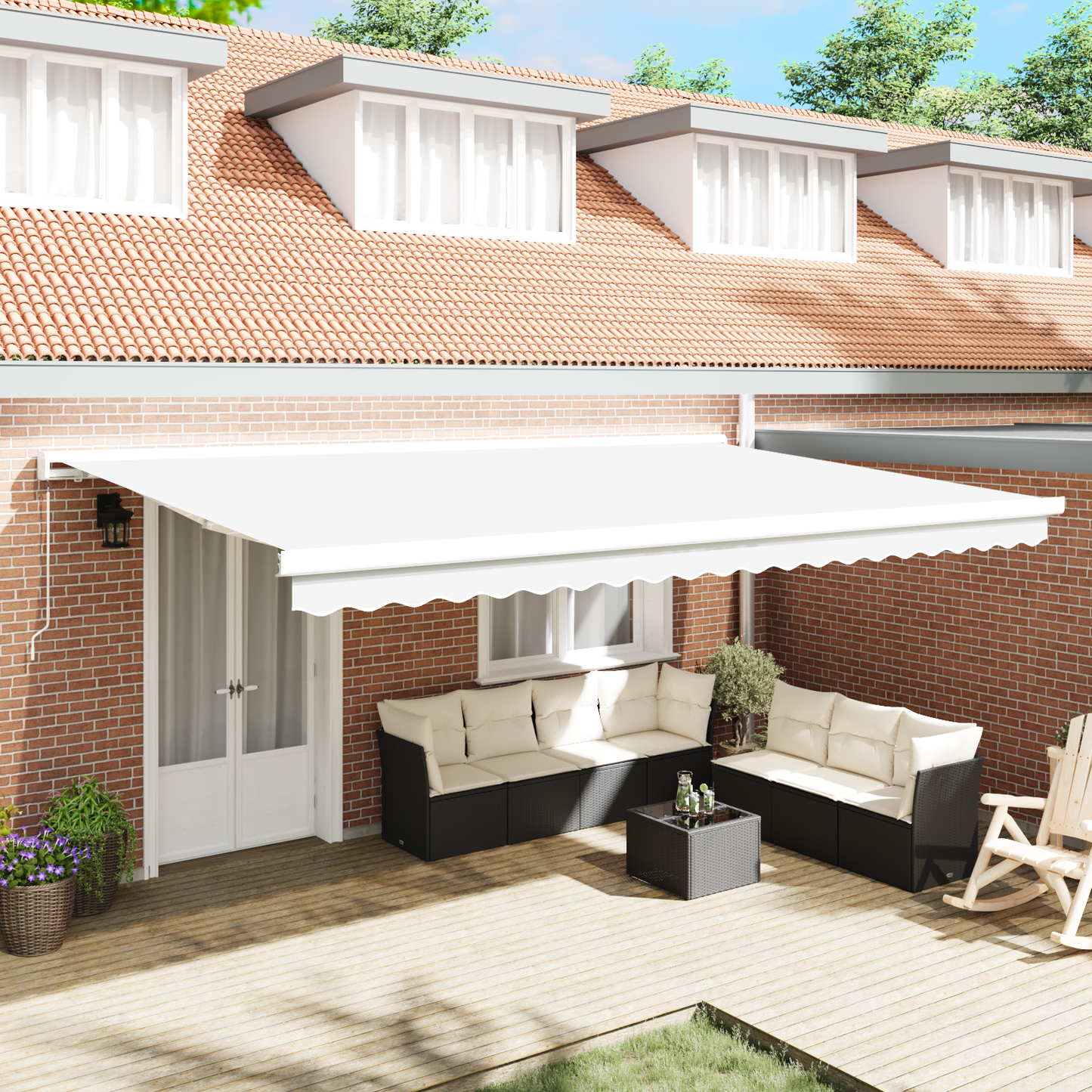 Awning Replacement Fabric White 5 x 3 m Polyester