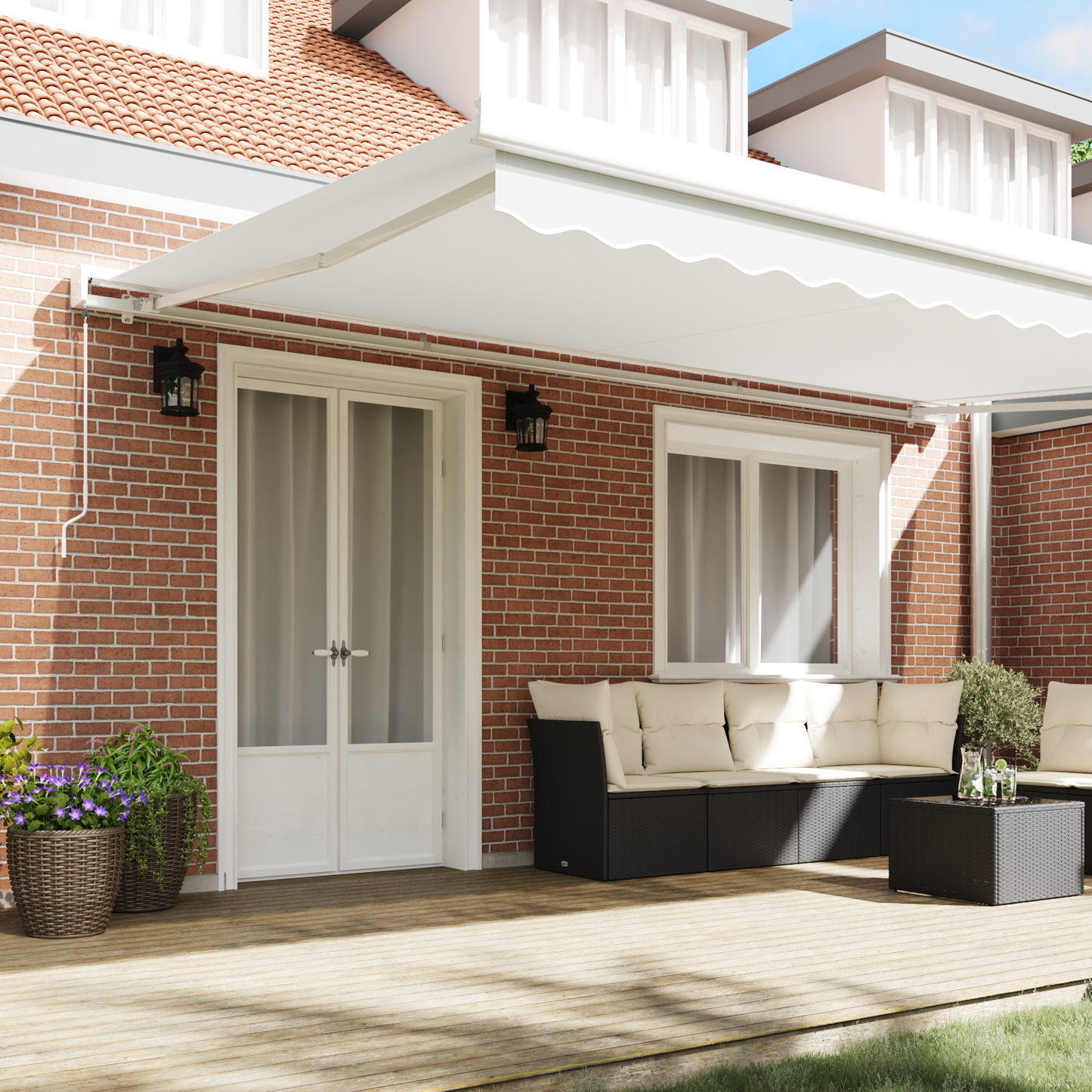 Awning Replacement Fabric White 5 x 3.5 m Polyester
