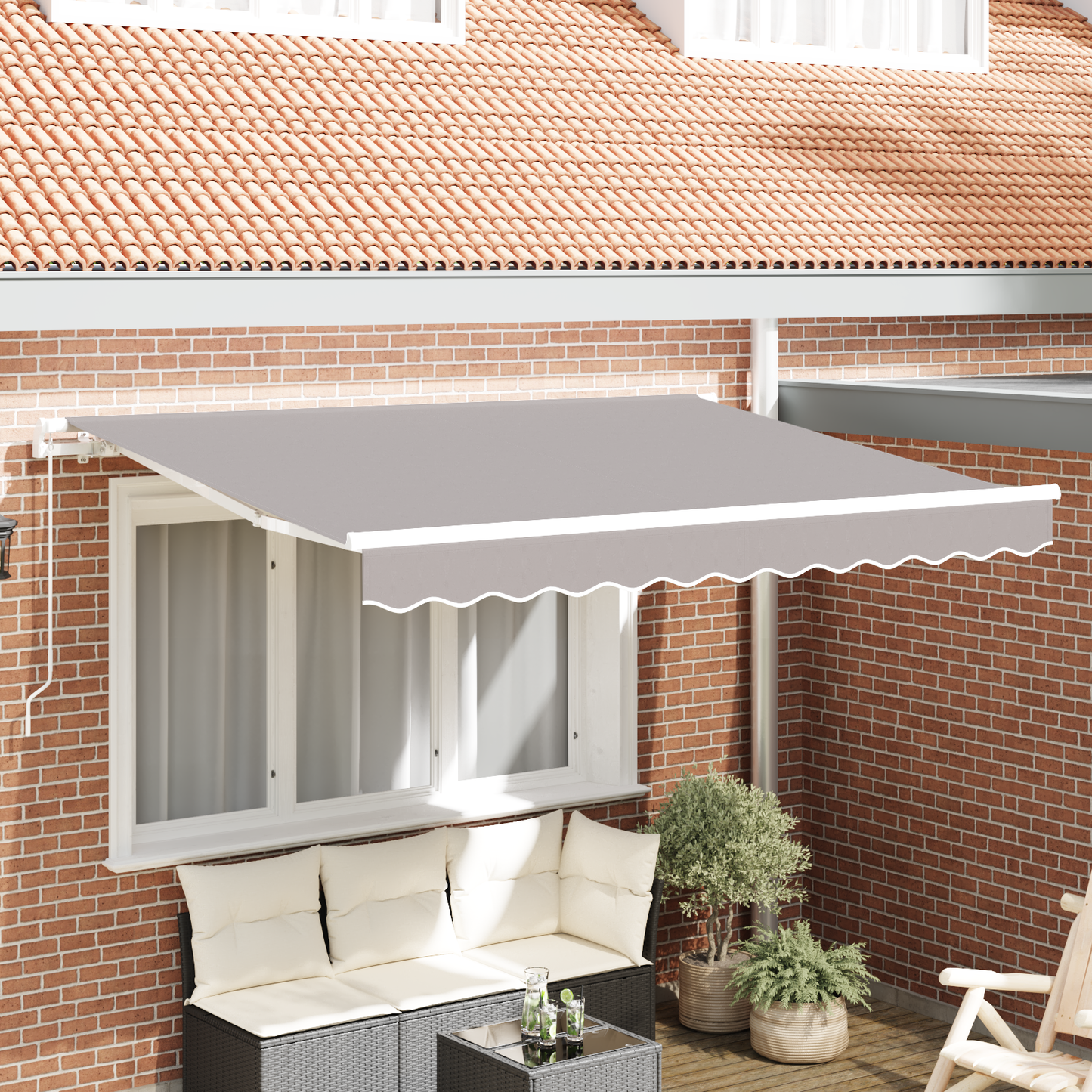 Awning Replacement Fabric Light Grey 3.5 x 2.5 m Polyester