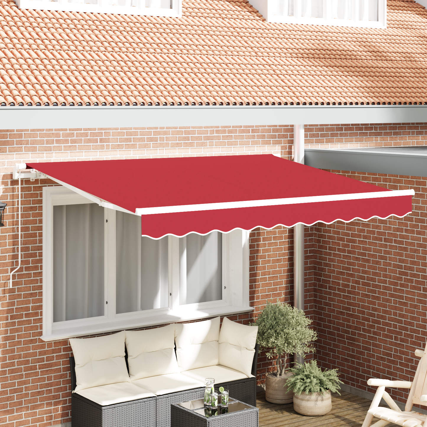 Awning Replacement Fabric Red 3.5 x 2.5 m Polyester
