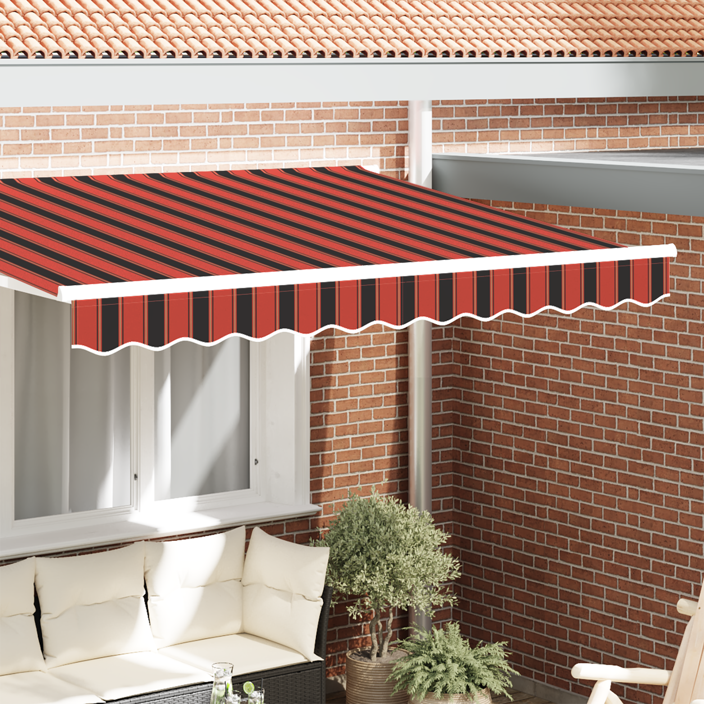 Awning Valance Replacement Orange / Black / Yellow 3 m Polyester