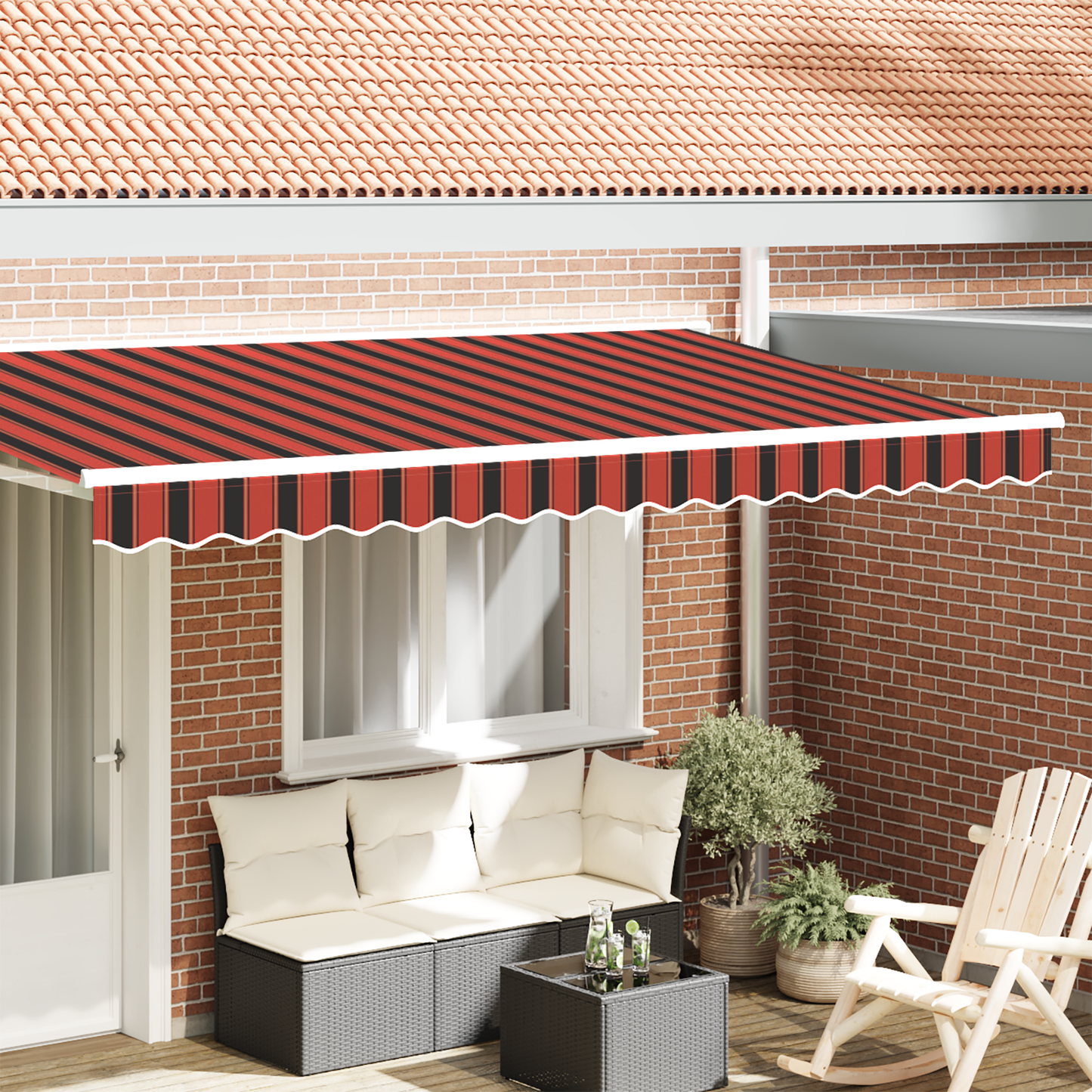 Awning Valance Replacement Orange / Black / Yellow 4 m Polyester
