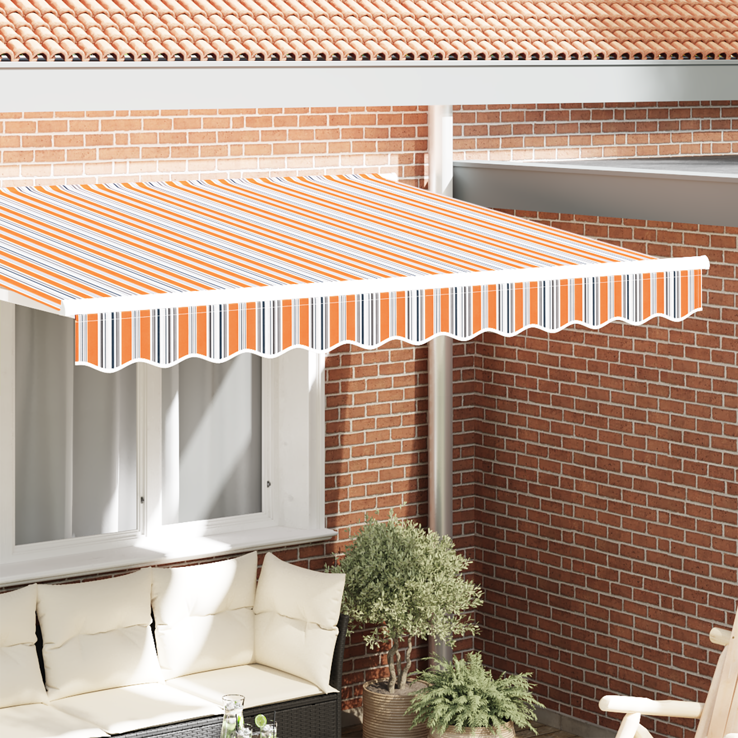 Awning Valance Replacement Multicolour 2.5 m Polyester