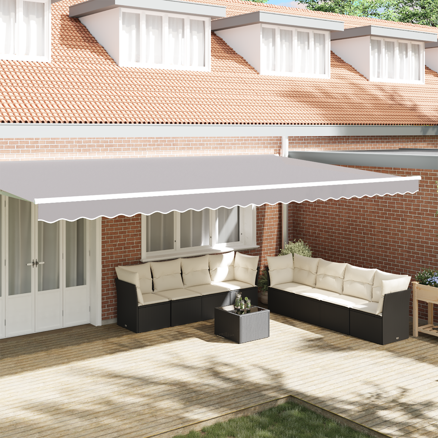 Awning Valance Replacement Light Grey 6 m Polyester